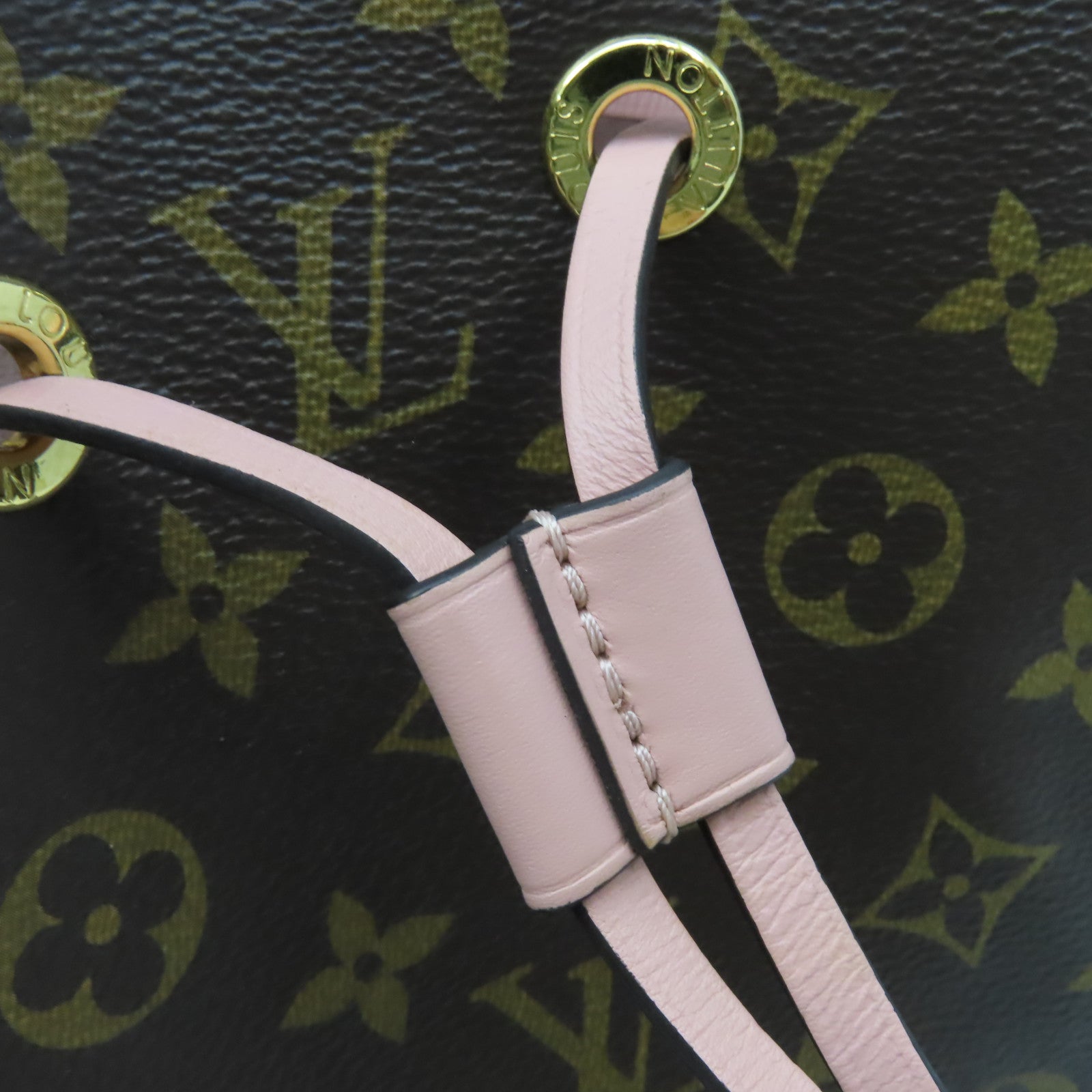 LOUIS VUITTON Monogram NeoNoe MM Shoulder Bag肩背袋啡色/粉紅色