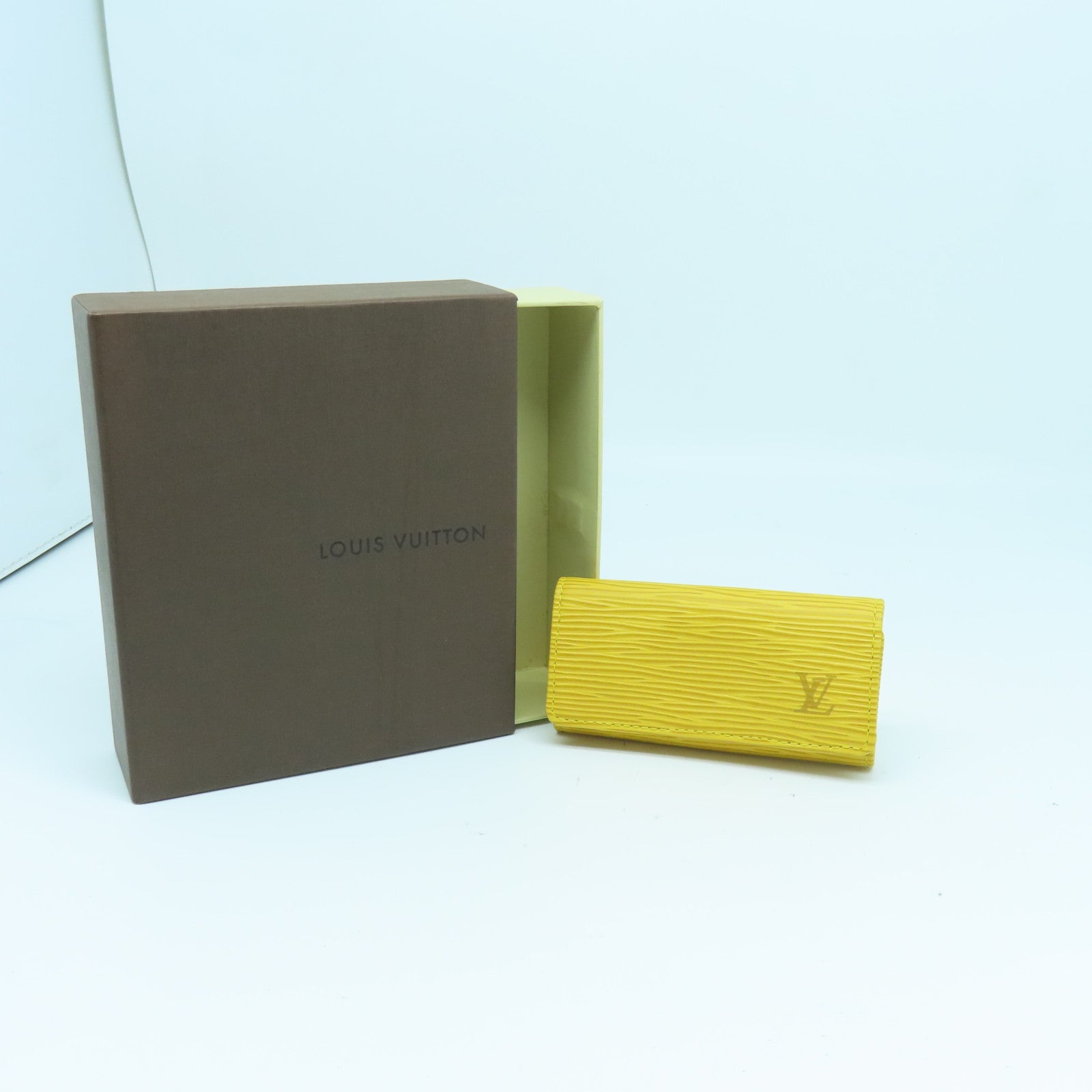 LOUIS VUITTON Epi Key Case 4金扣锁匙包黄色/紫色
