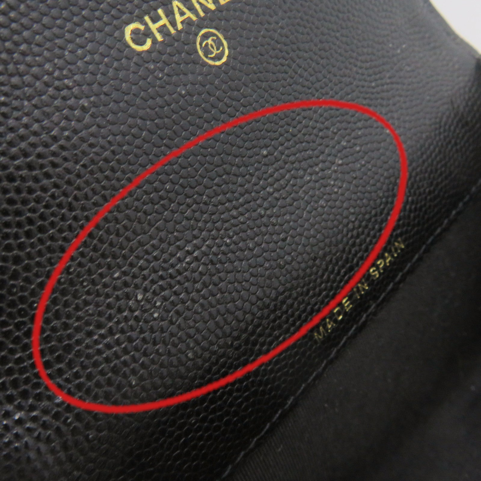CHANEL 菱格Caviar皮革Card Case金扣卡套黑色