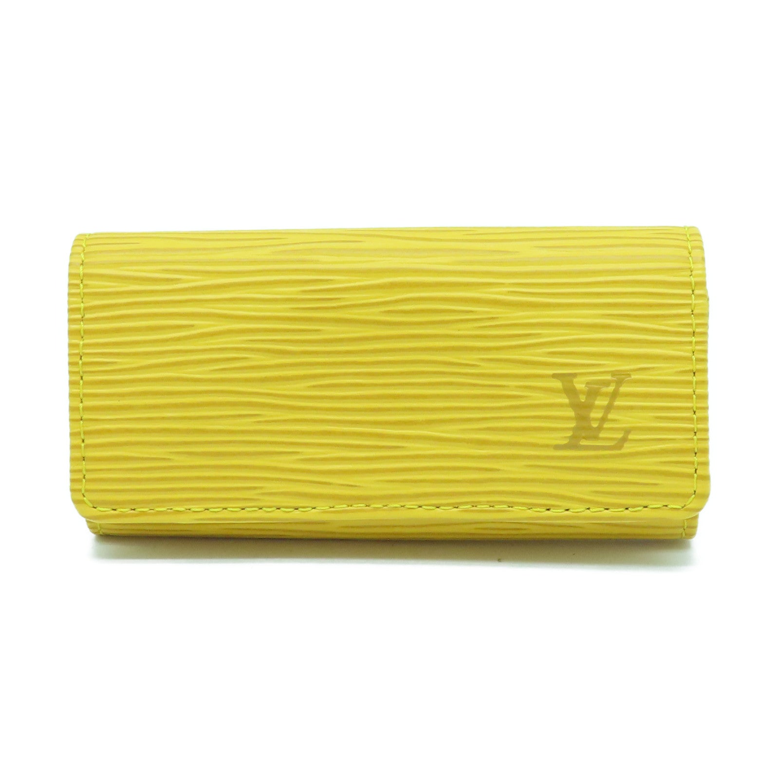 LOUIS VUITTON Epi Key Case 4金扣锁匙包黄色/紫色