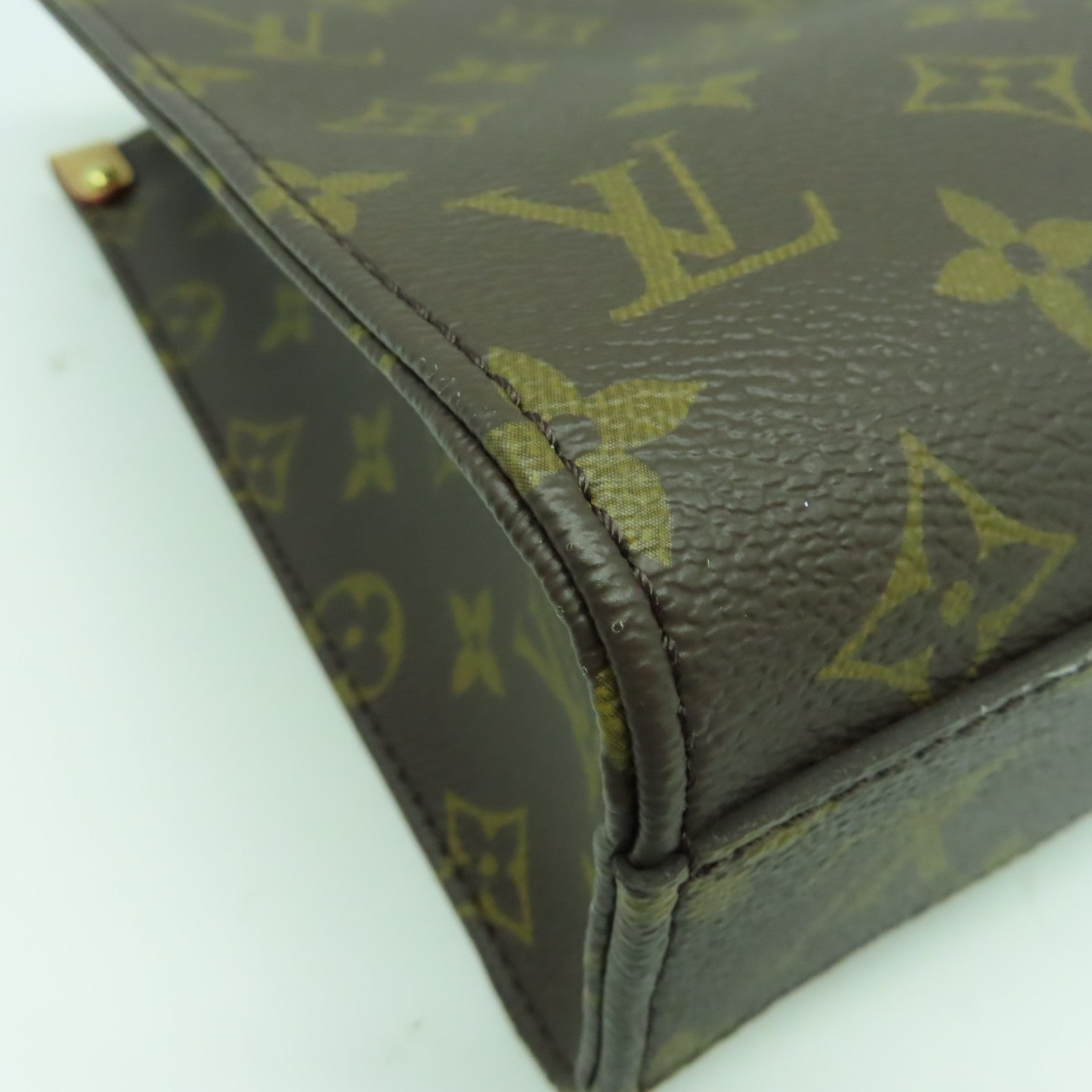 LOUIS VUITTON Monogram Sac Plat BB金扣手挽肩背兩用袋啡色