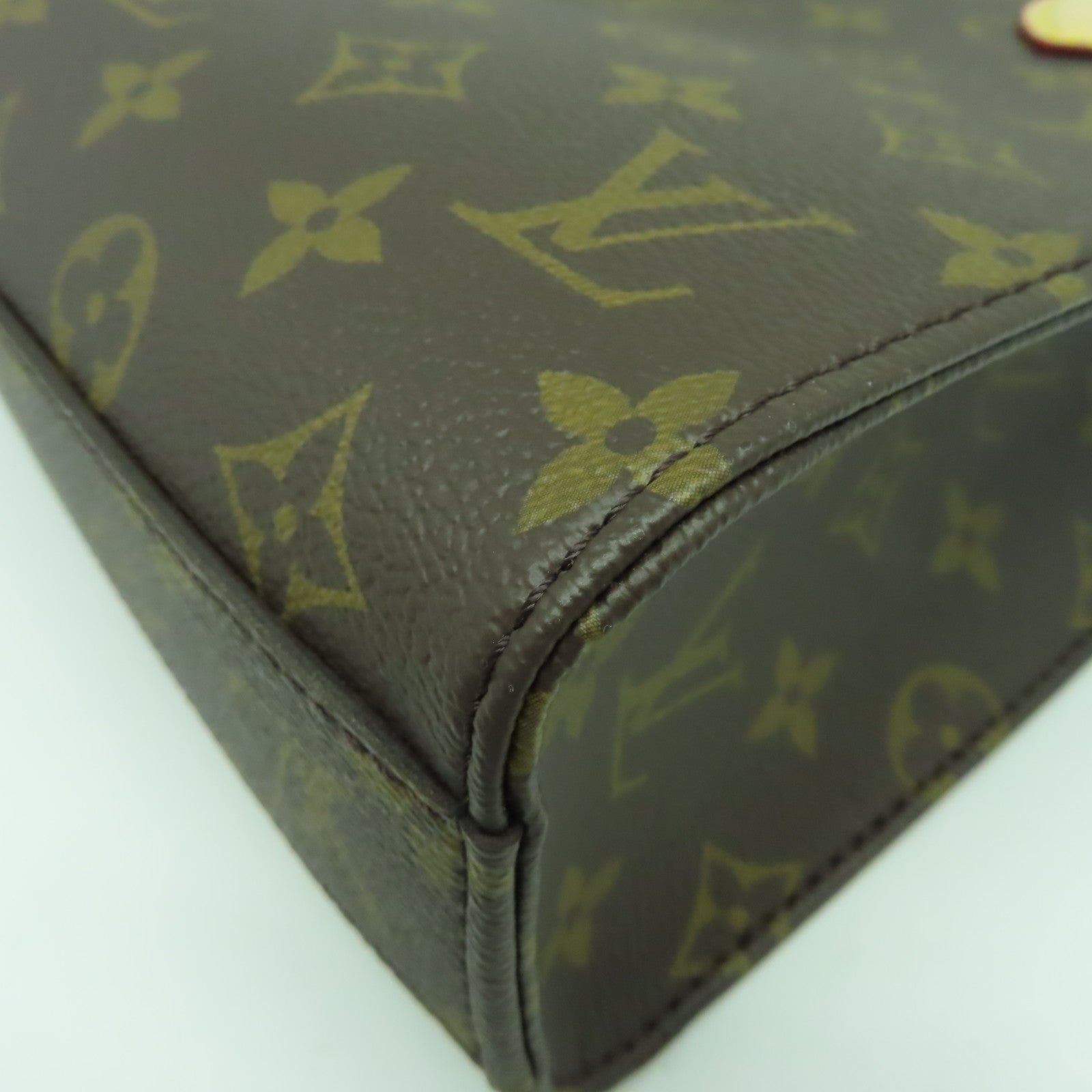 LOUIS VUITTON Monogram Sac Plat BB金扣手挽肩背兩用袋啡色