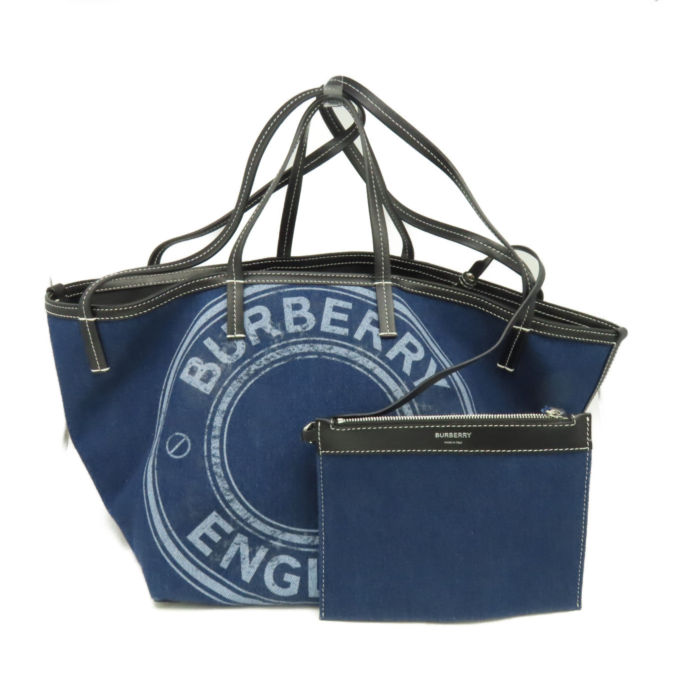 BURBERRY 牛仔布Shopping Tote Bag肩背袋藍色