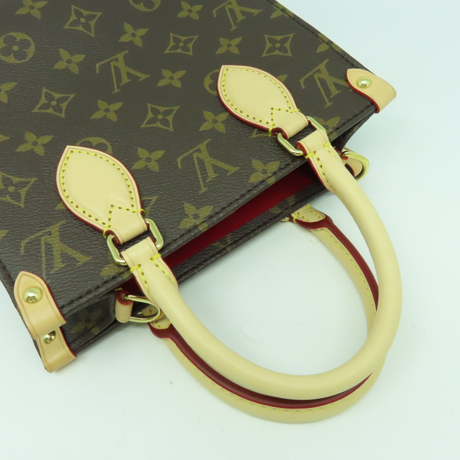LOUIS VUITTON Monogram Sac Plat BB金扣手挽肩背兩用袋啡色