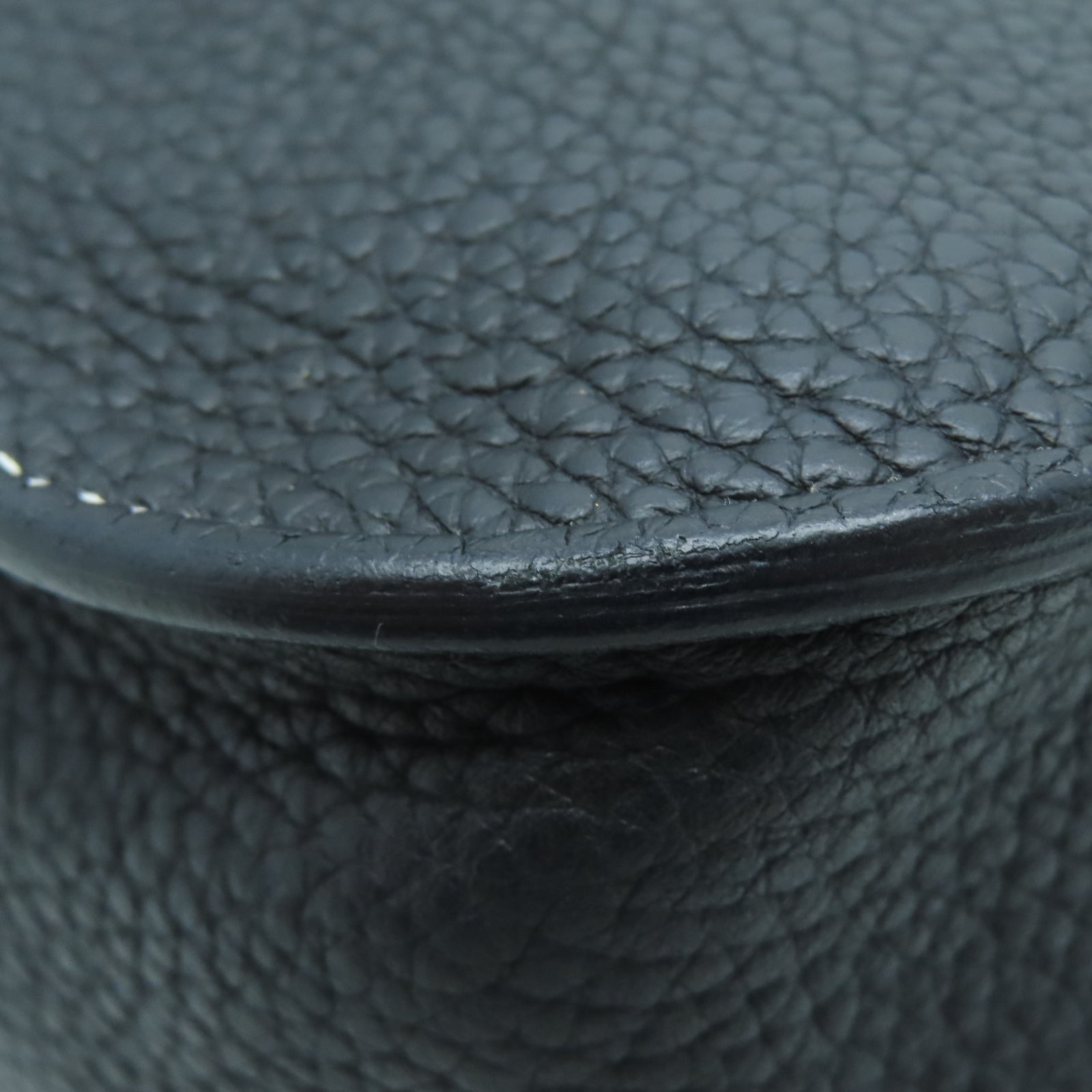 HERMES Taurillon Clemence皮革Halzan 31银扣手挽肩背两用袋黑色
