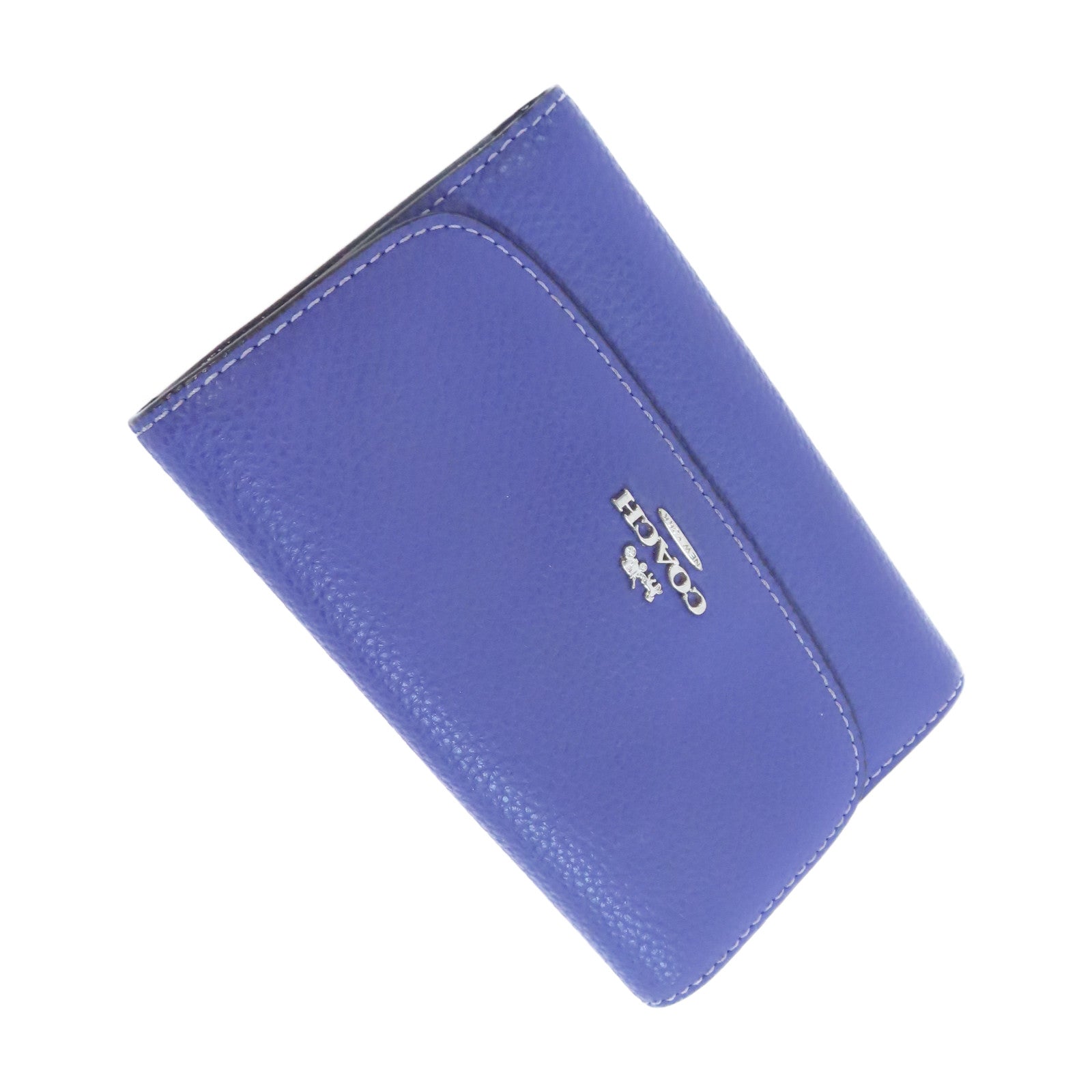 COACH 牛皮皮革Long Wallet銀扣長錢包紫色