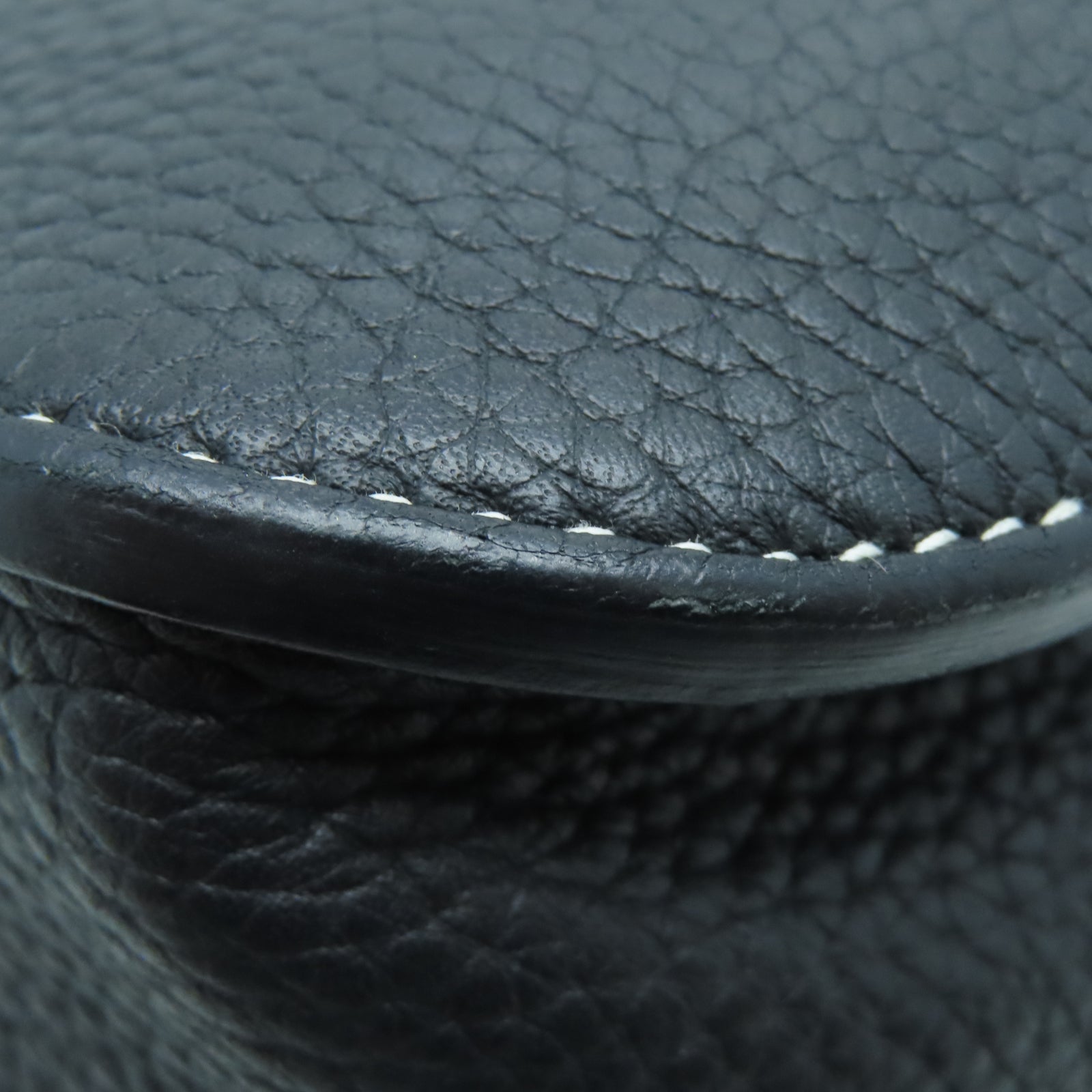 HERMES Taurillon Clemence皮革Halzan 31银扣手挽肩背两用袋黑色