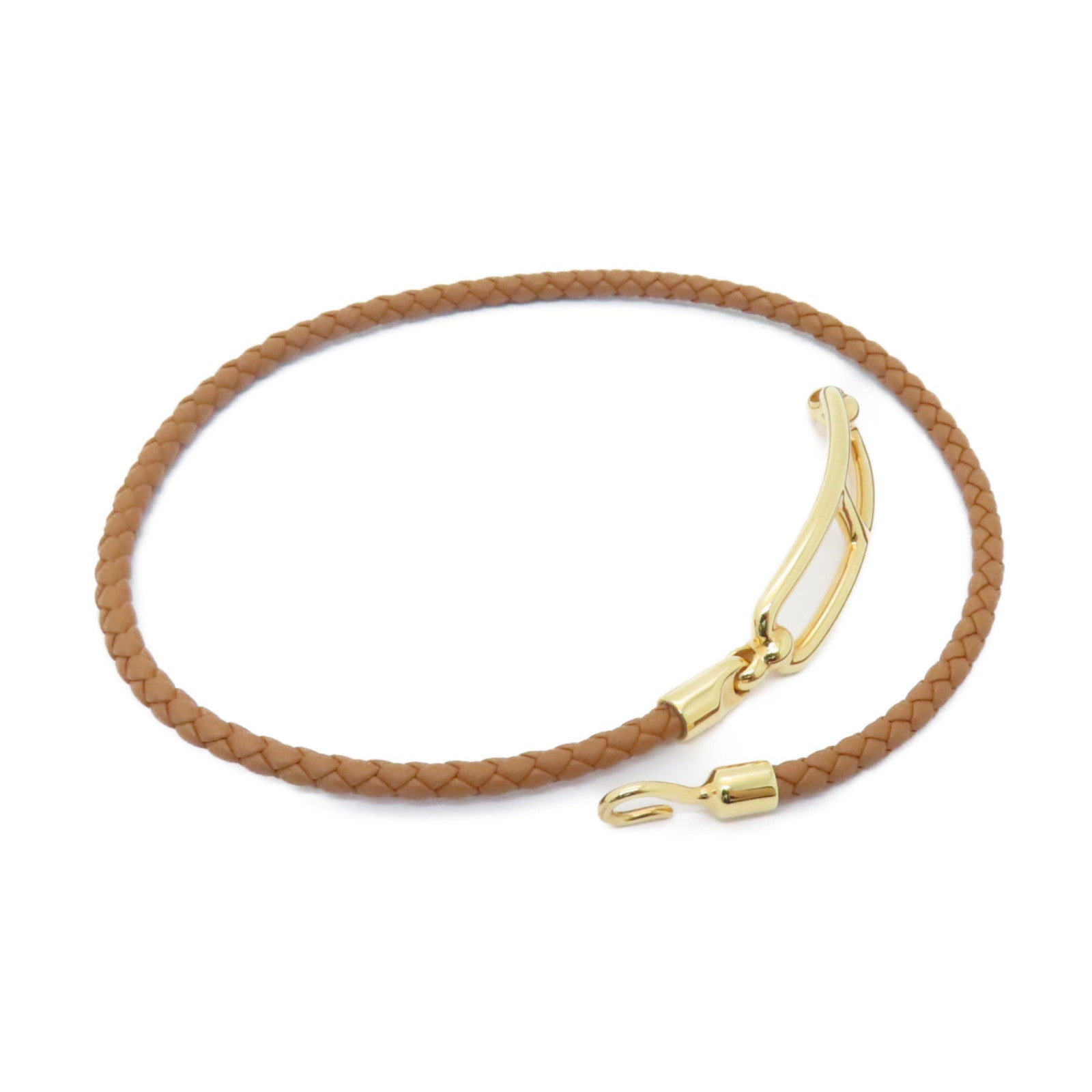 HERMES Swift皮革Roulis Double Tour Bracelet金扣手帶Gold/啡色