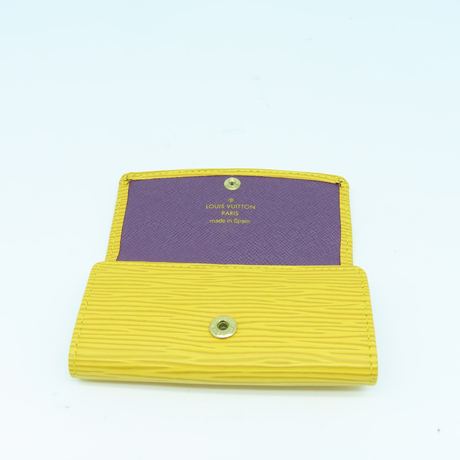 LOUIS VUITTON Epi Key Case 4金扣锁匙包黄色/紫色