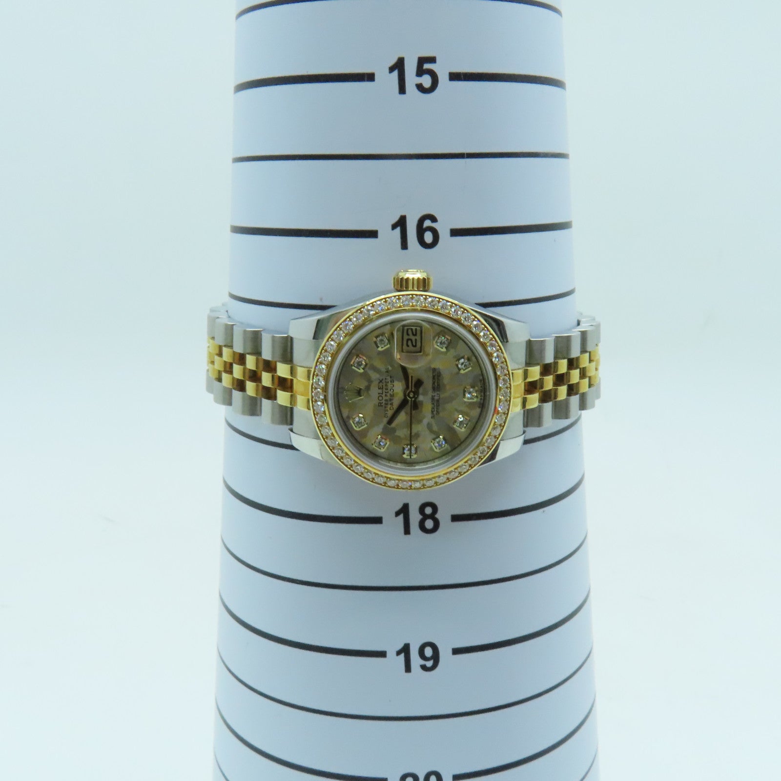 ROLEX Datejust 18K/不鏽鋼鑽石手錶自動機芯金色