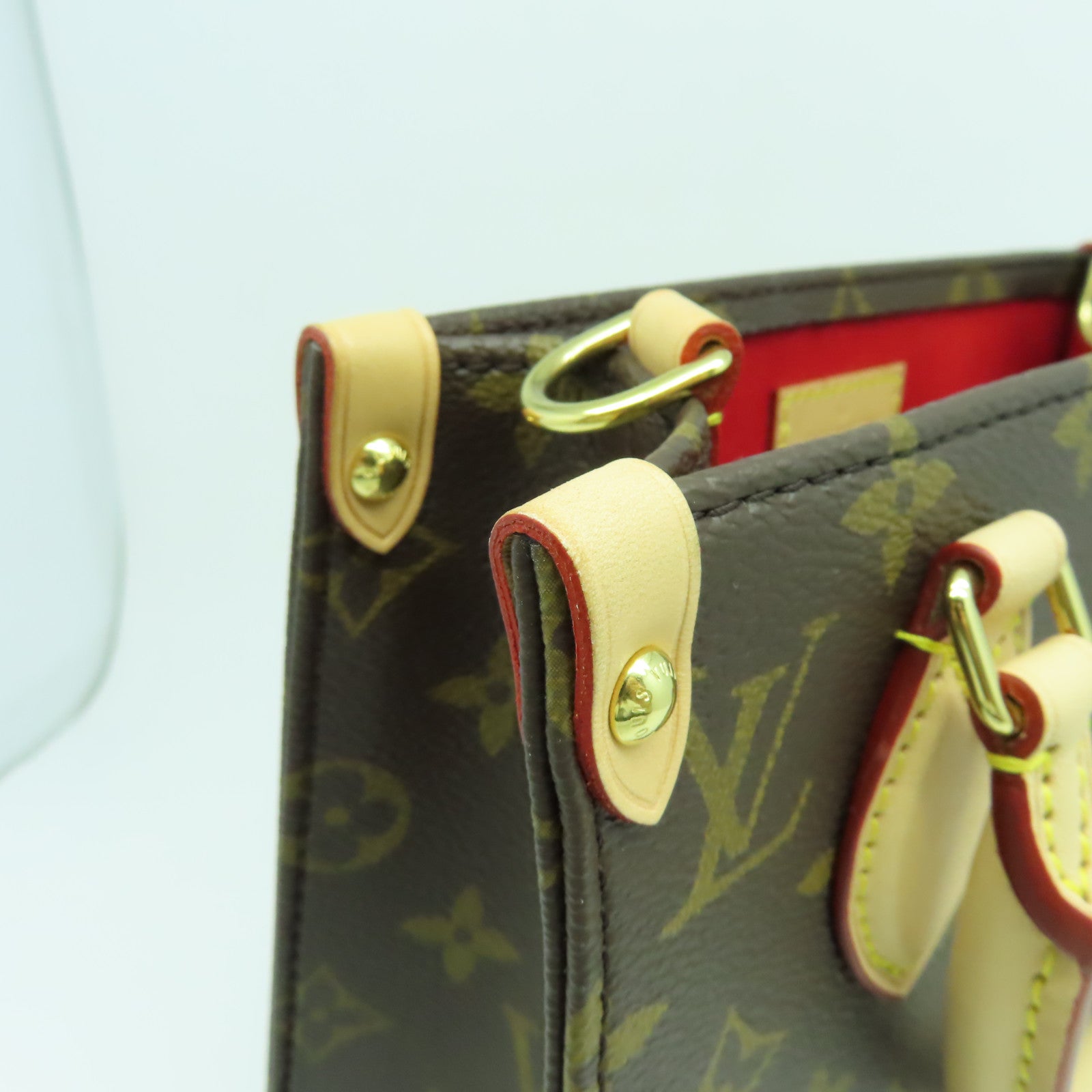 LOUIS VUITTON Monogram Sac Plat BB金扣手挽肩背兩用袋啡色