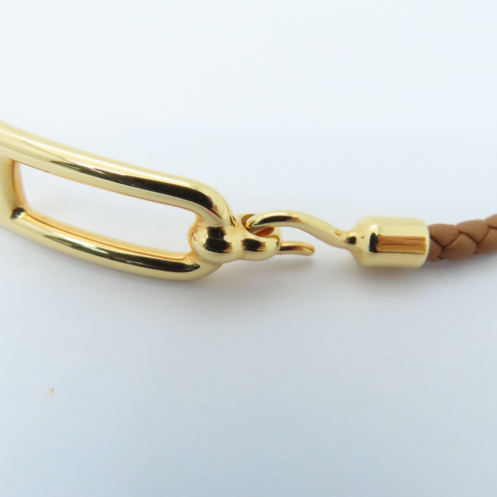 HERMES Swift皮革Roulis Double Tour Bracelet金扣手帶Gold/啡色