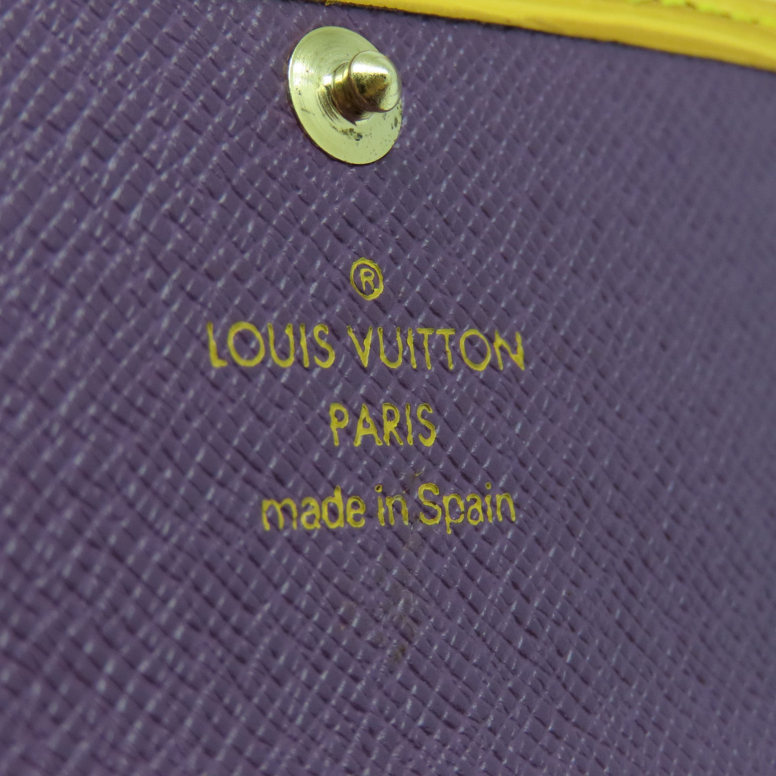 LOUIS VUITTON Epi Key Case 4金扣锁匙包黄色/紫色