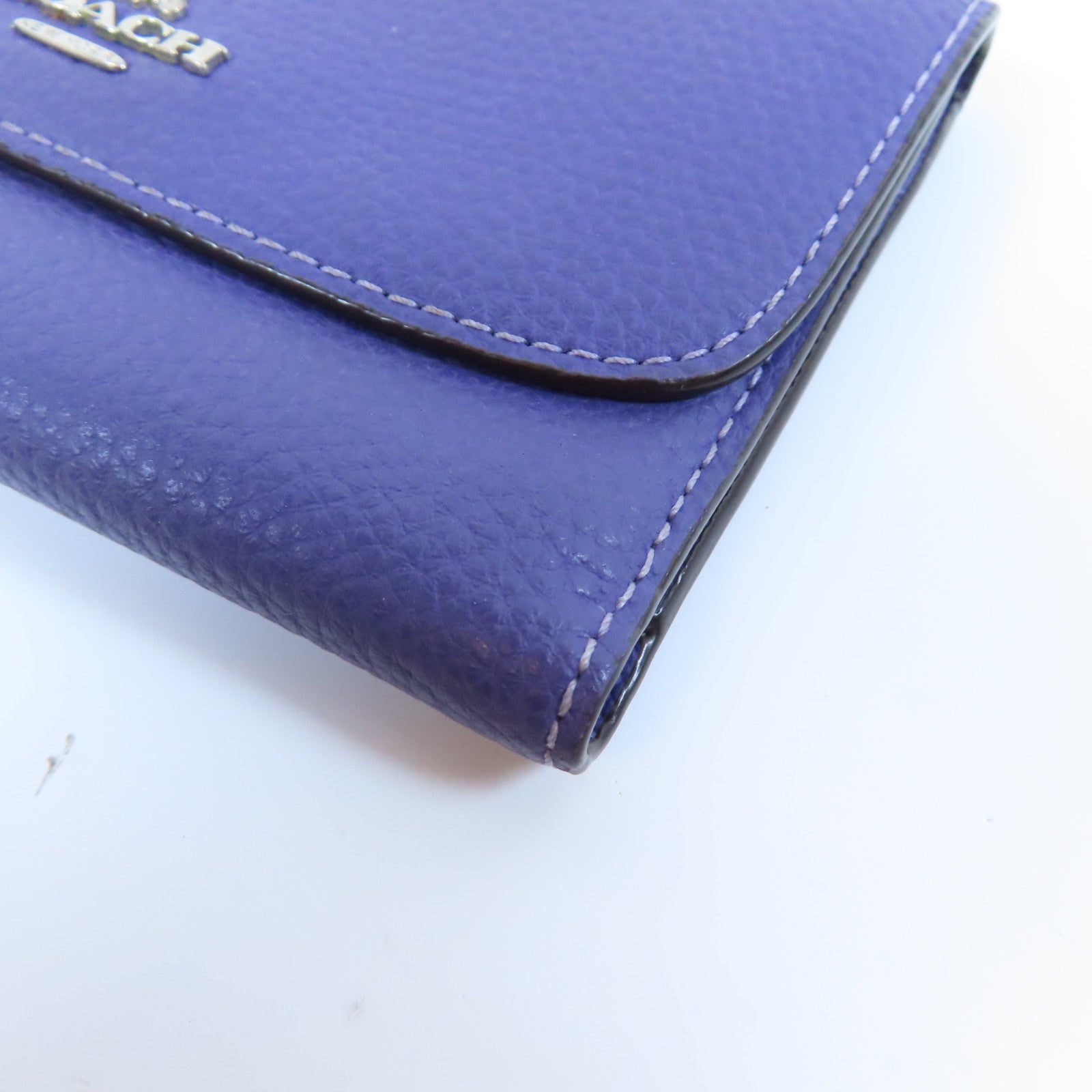 COACH 牛皮皮革Long Wallet銀扣長錢包紫色