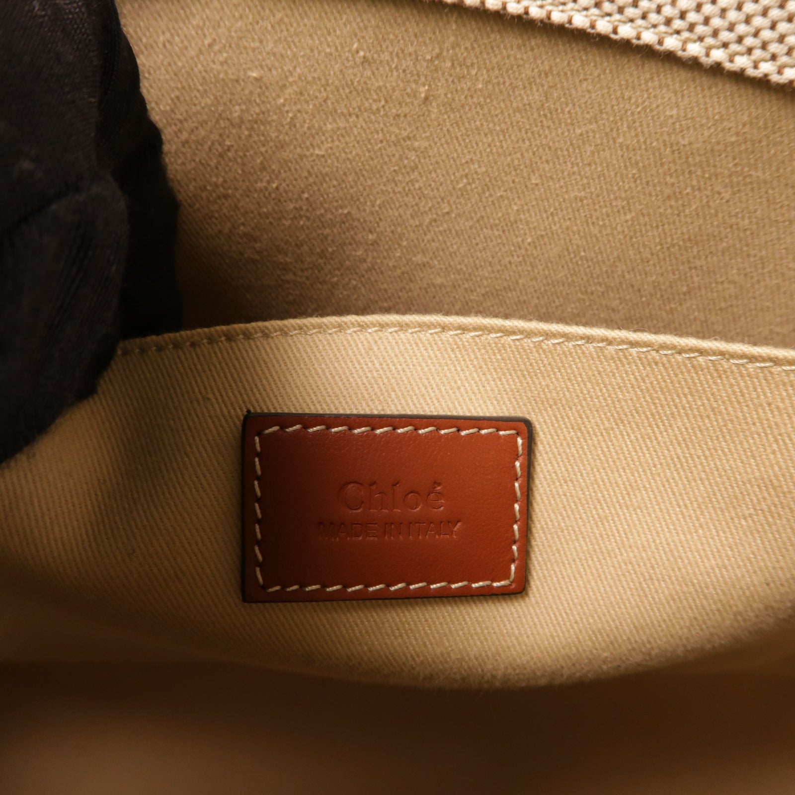 Chloe 帆布/牛皮皮革Medium Woody Tote Bag手挽袋米色/啡色