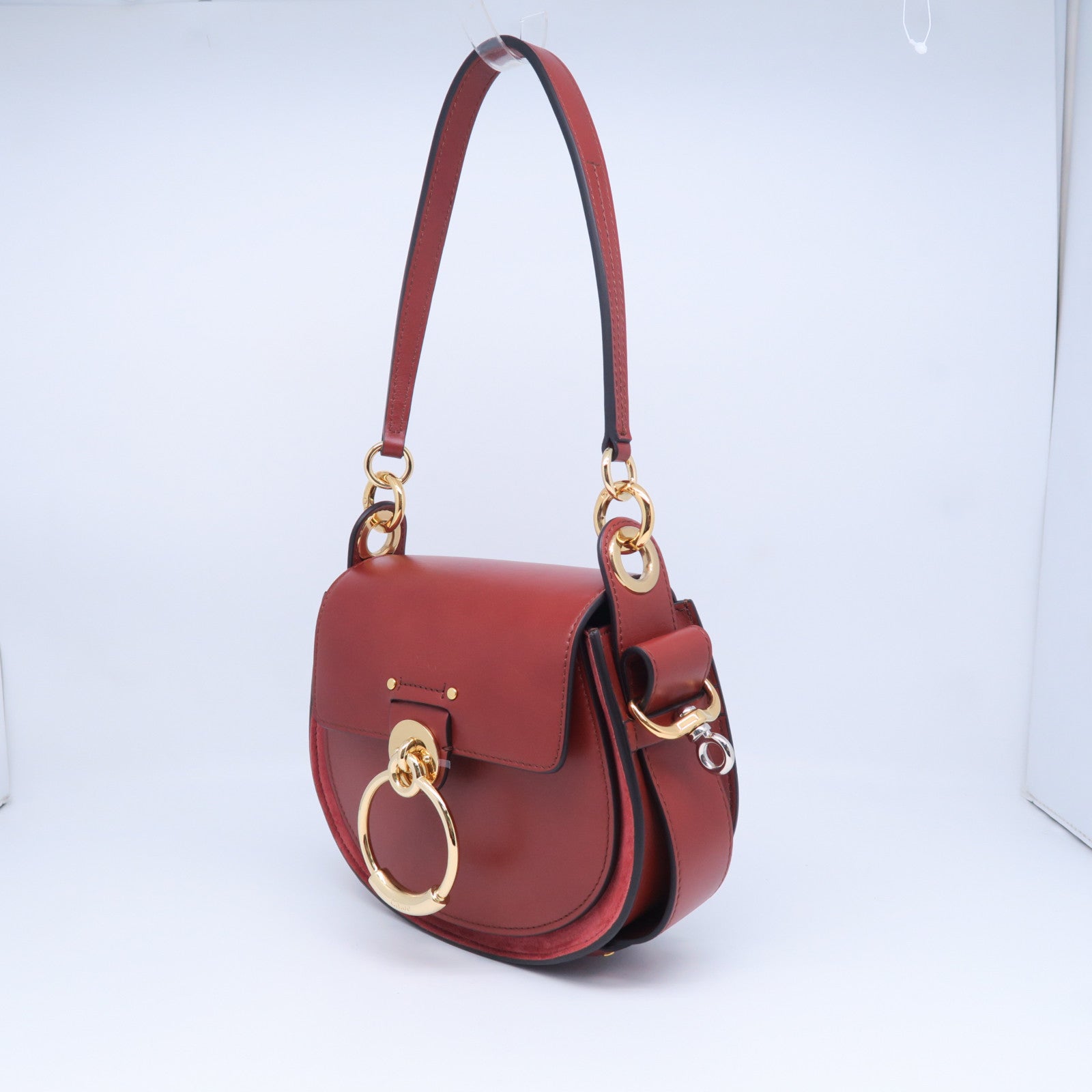 Chloe 牛皮皮革/麂皮皮革2 Way Shoulder手挽肩背兩用袋啡色