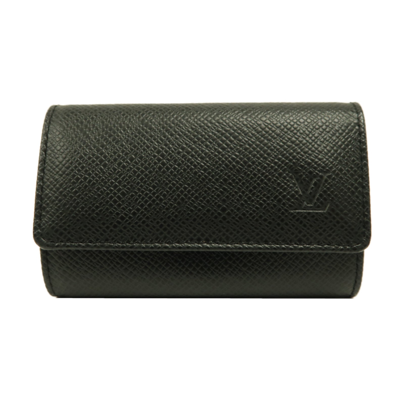 LOUIS VUITTON Taiga Multicle 6 Key Case銀扣鑰匙套黑色