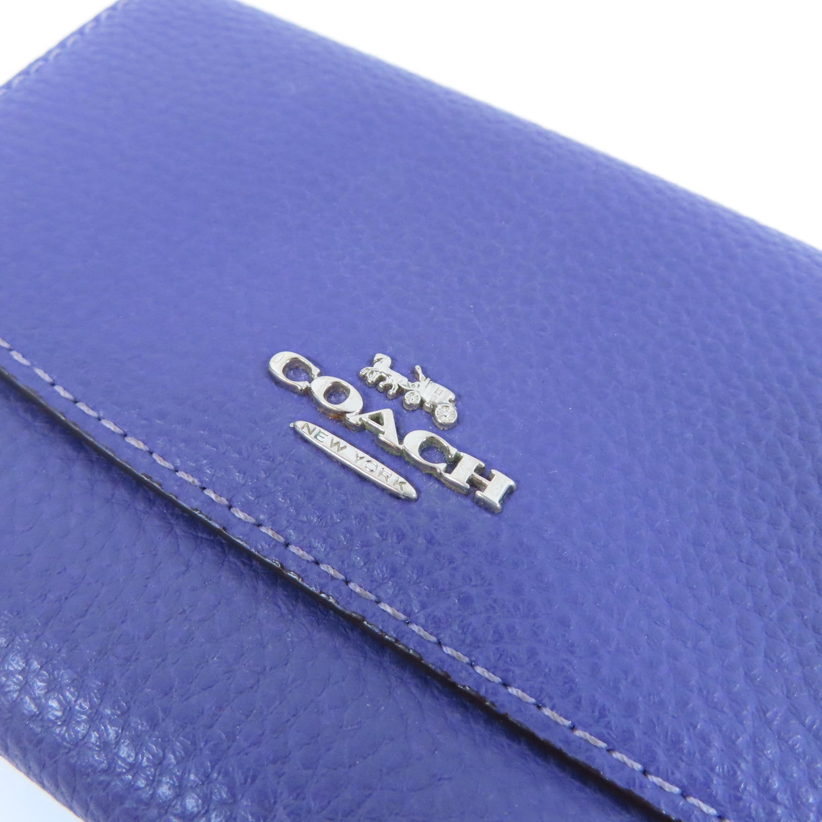 COACH 牛皮皮革Long Wallet銀扣長錢包紫色