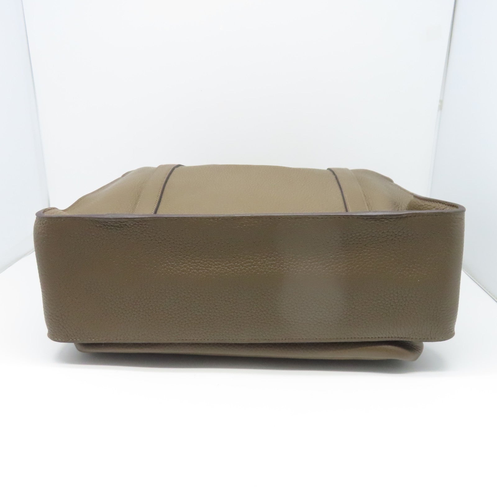 HERMES Taurillon Clemence皮革Steve 35银扣肩背袋褐灰色