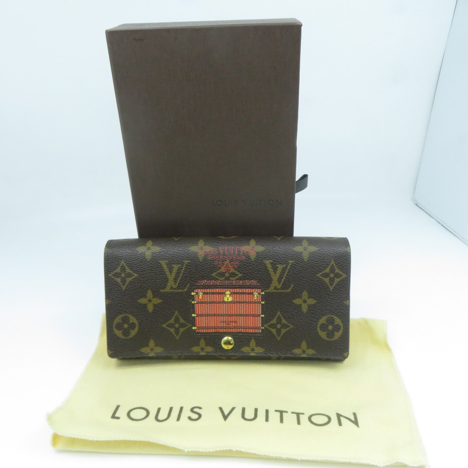 LOUIS VUITTON Monogram Portefeuille Sarah Trunk Long Wallet金扣長錢包啡色