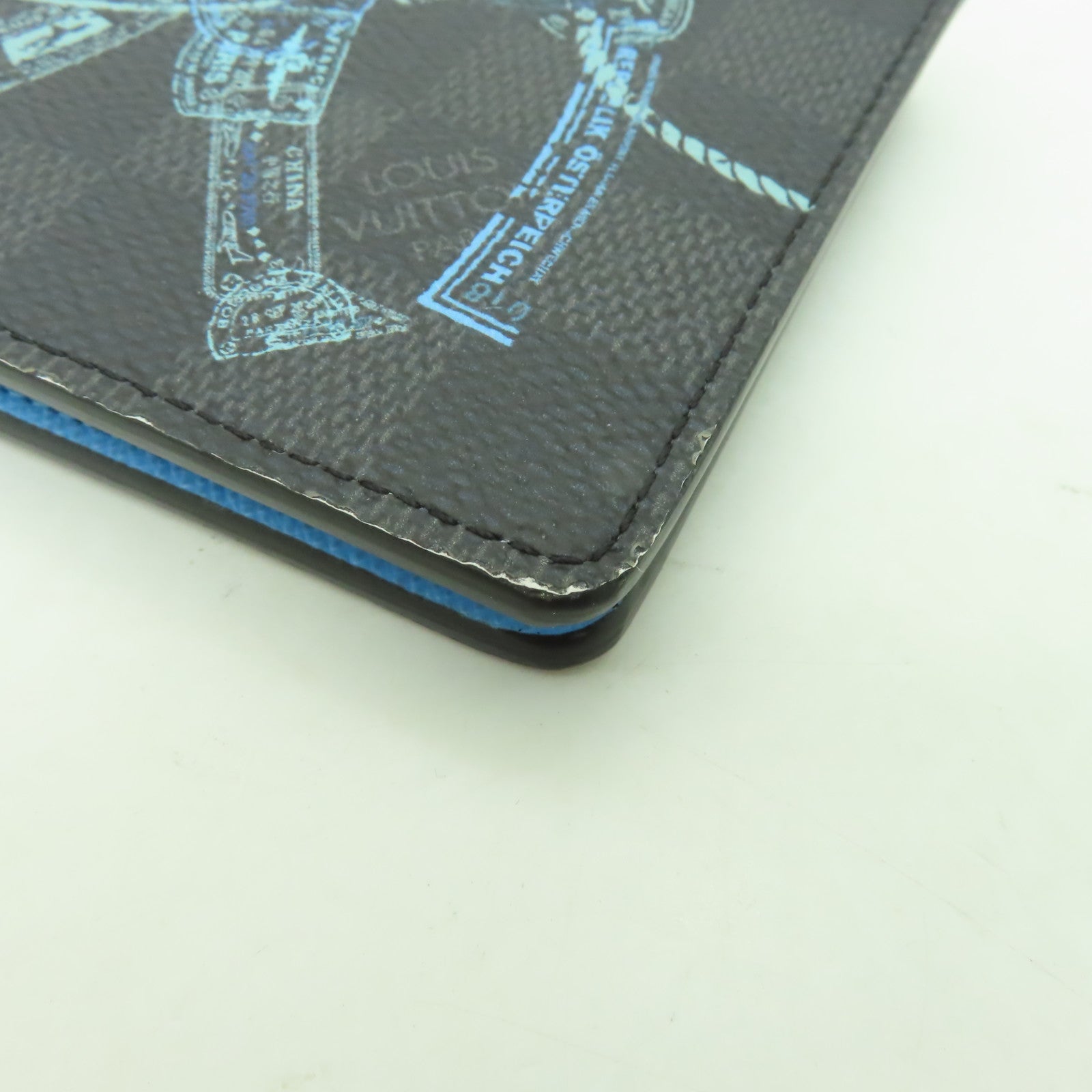 LOUIS VUITTON Damier Slender Wallet錢包黑色/藍色