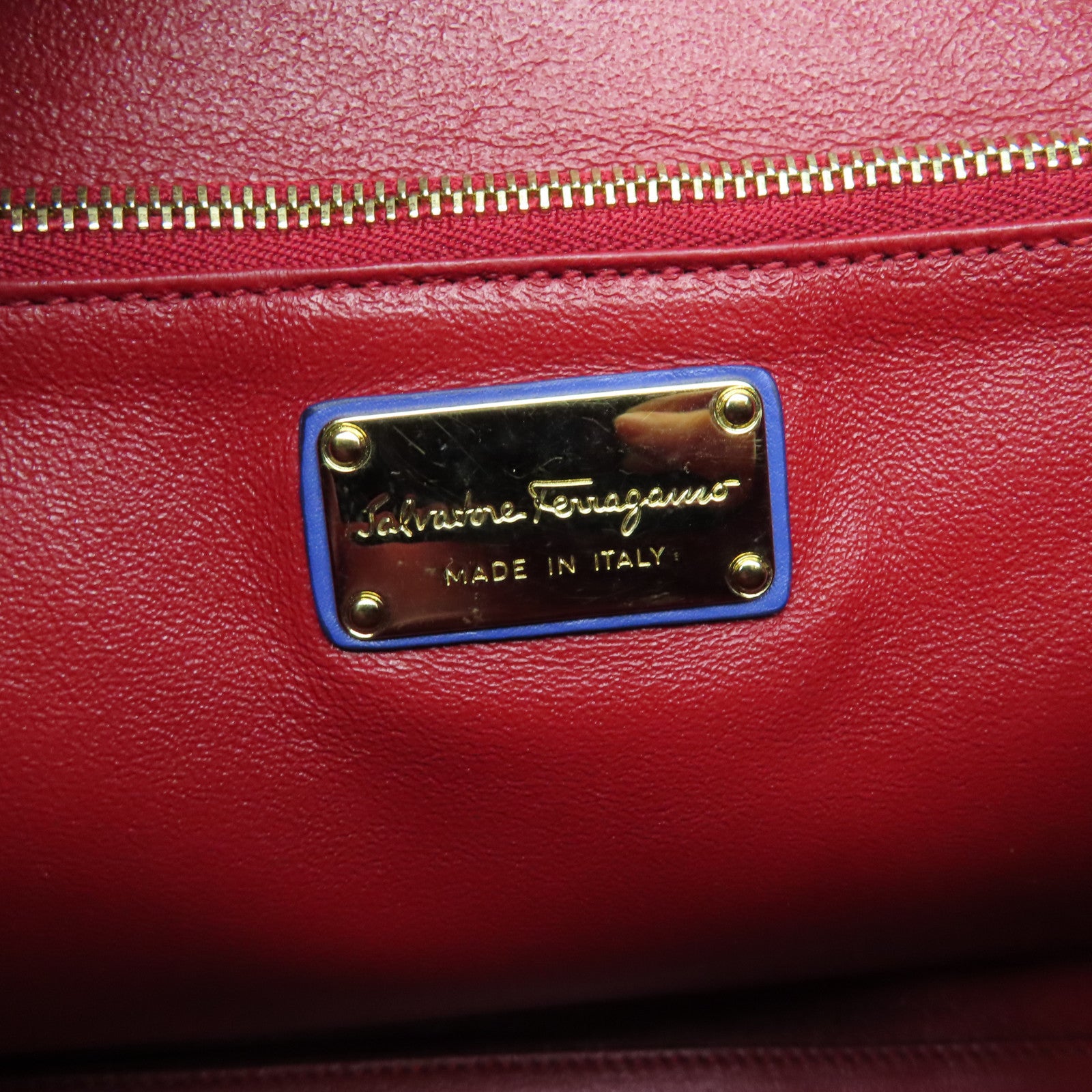 Salvatore Ferragamo 牛皮皮革2way Shoulder Bag金扣手挽肩背兩用袋藍色