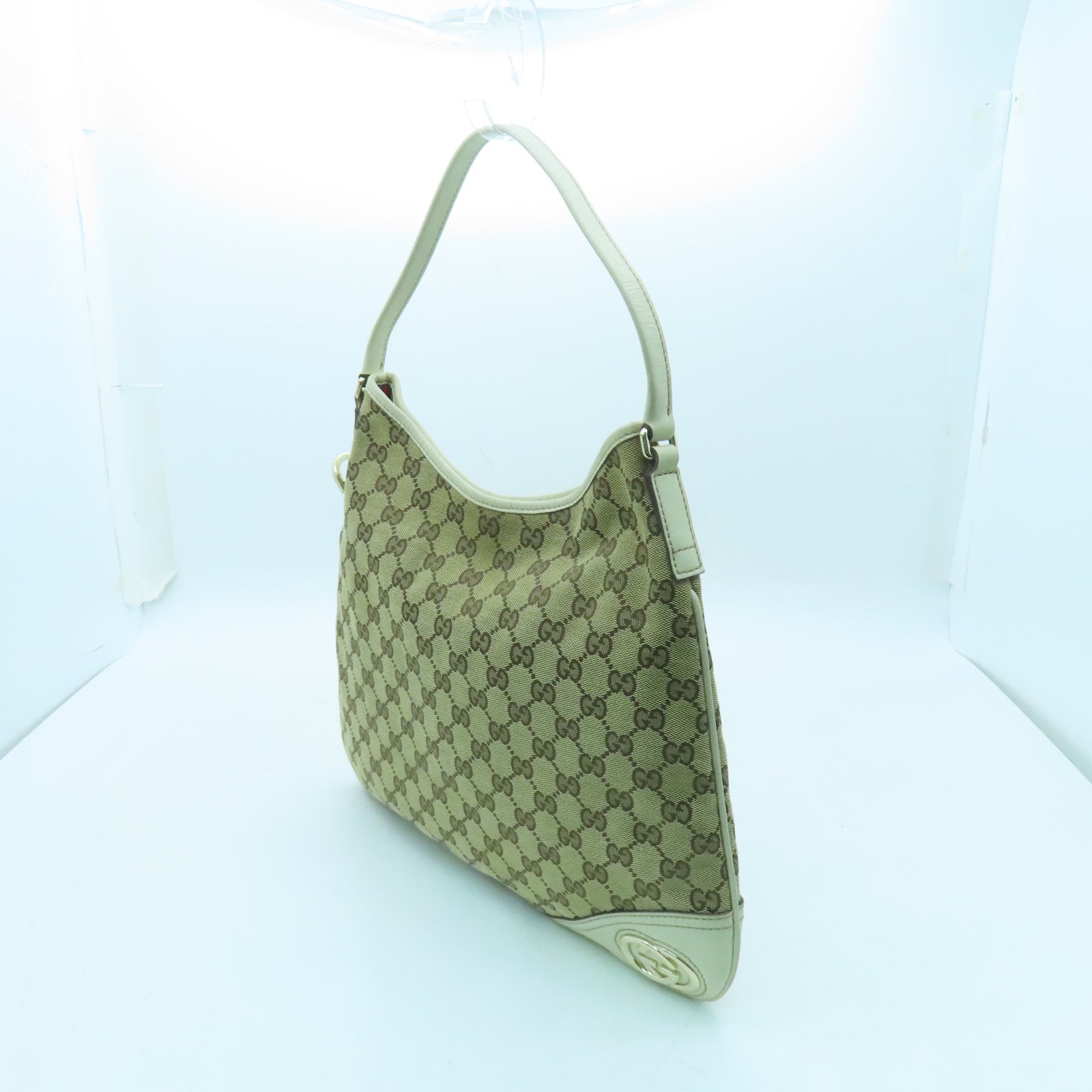 GUCCI 帆布Shoulder Bag手挽袋/肩背袋白色/啡色