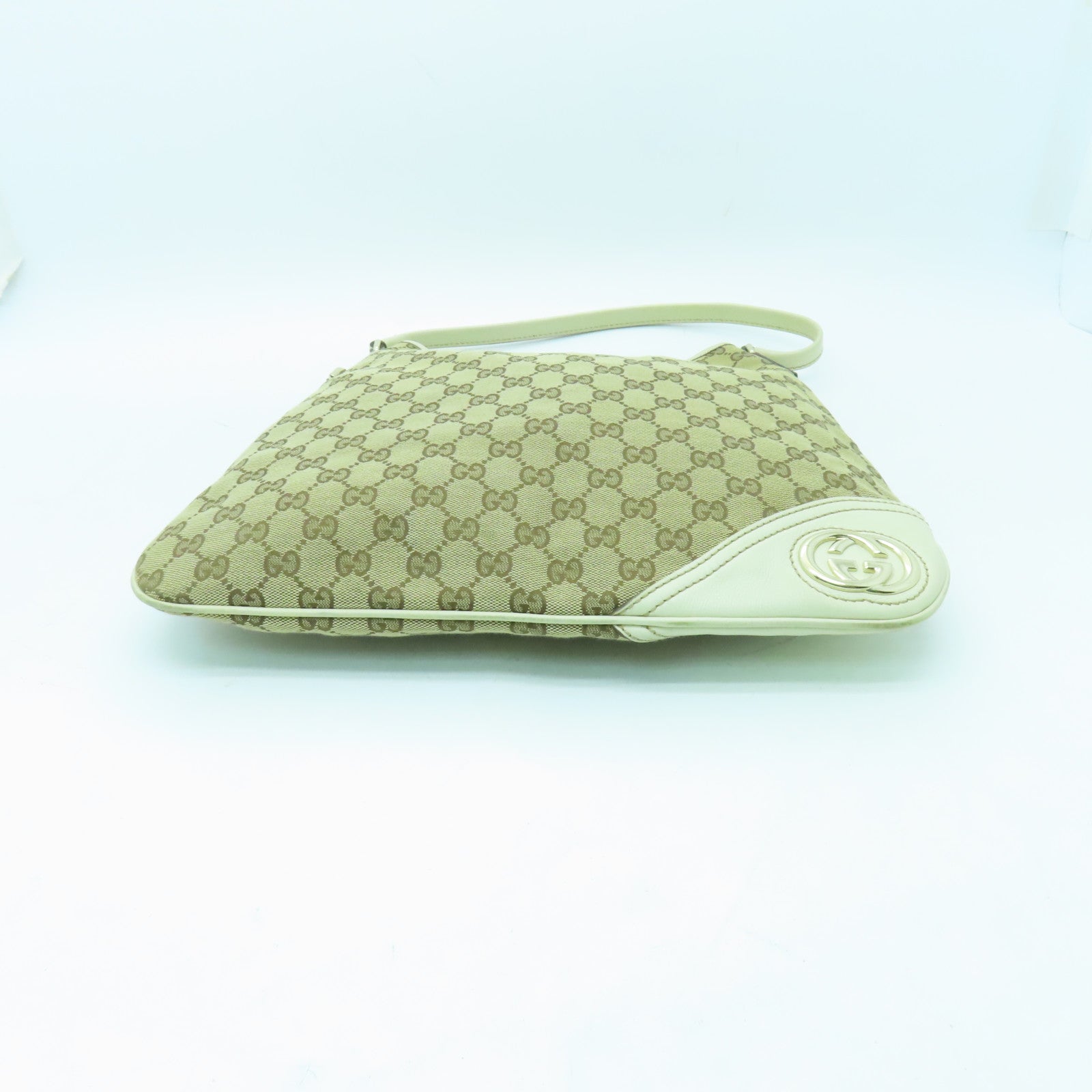GUCCI 帆布Shoulder Bag手挽袋/肩背袋白色/啡色