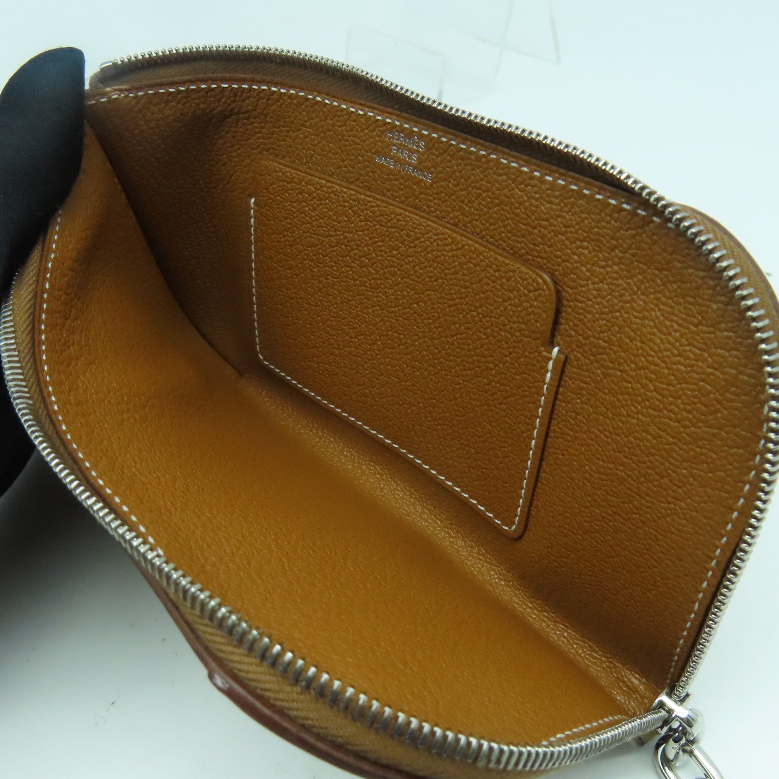 HERMES Evercolor皮革Strap GM Phone Case銀扣手機套Gold經典駝色