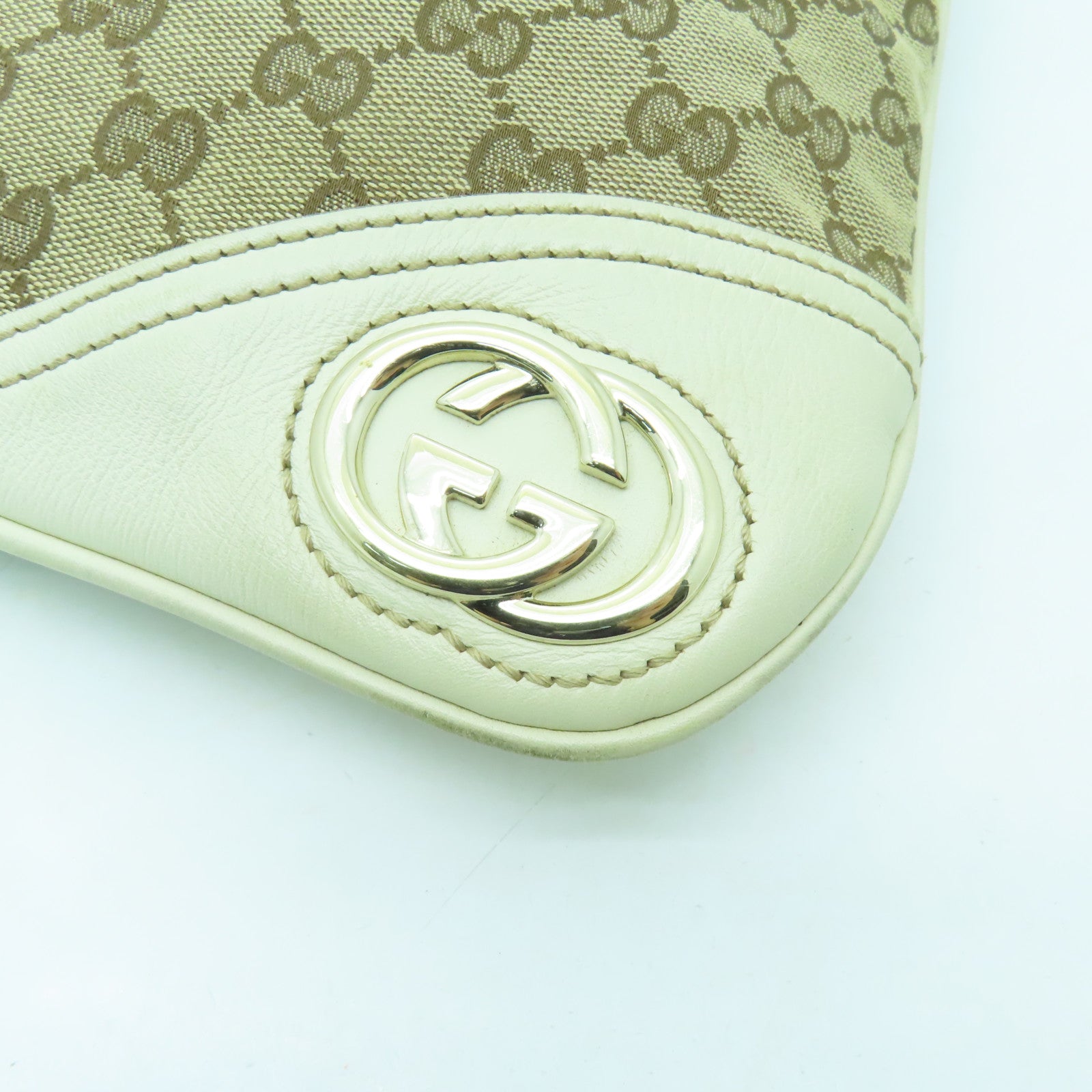 GUCCI 帆布Shoulder Bag手挽袋/肩背袋白色/啡色
