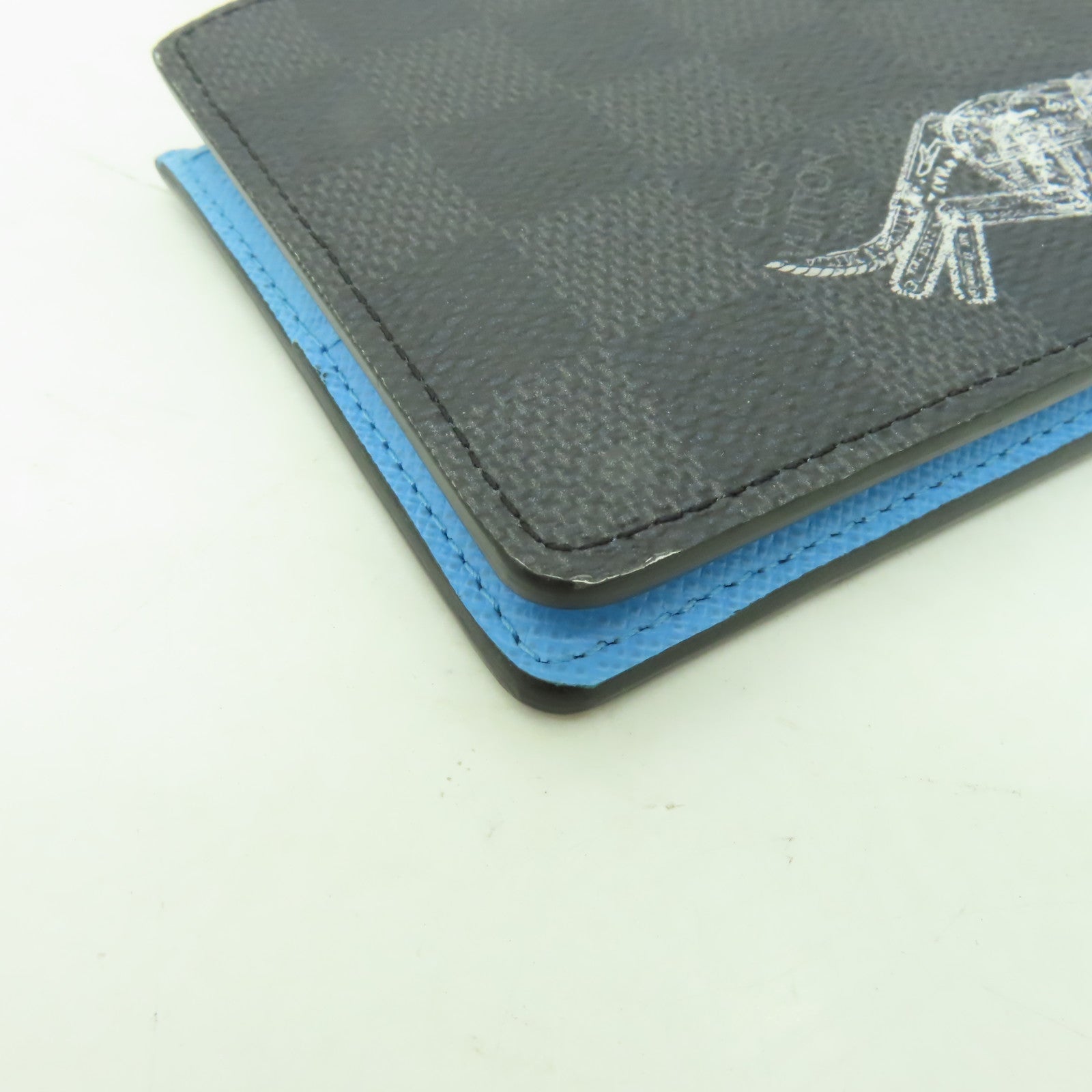 LOUIS VUITTON Damier Slender Wallet錢包黑色/藍色