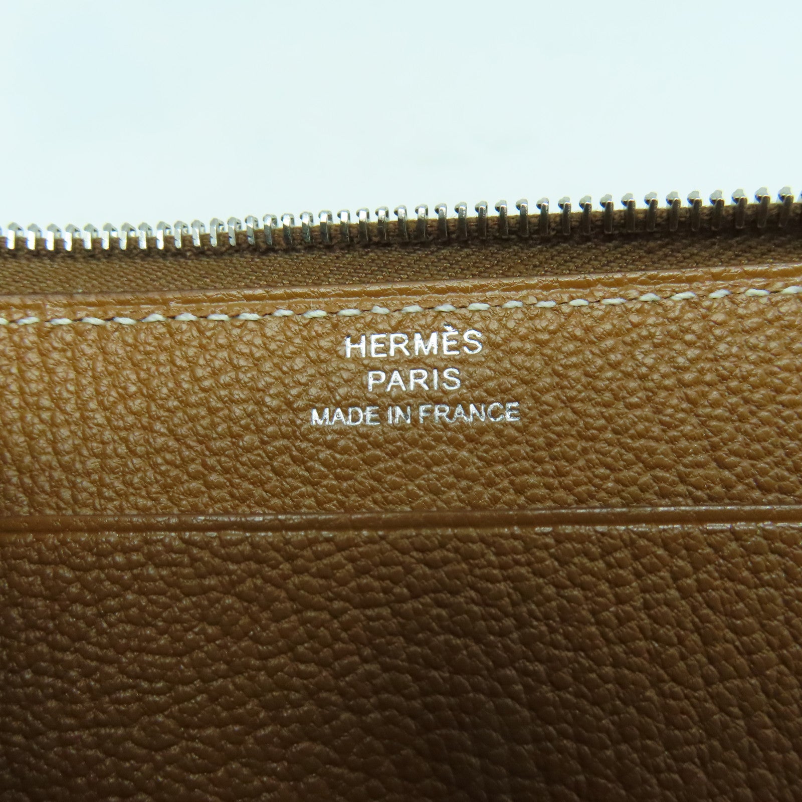 HERMES Evercolor皮革Strap GM Phone Case銀扣手機套Gold經典駝色