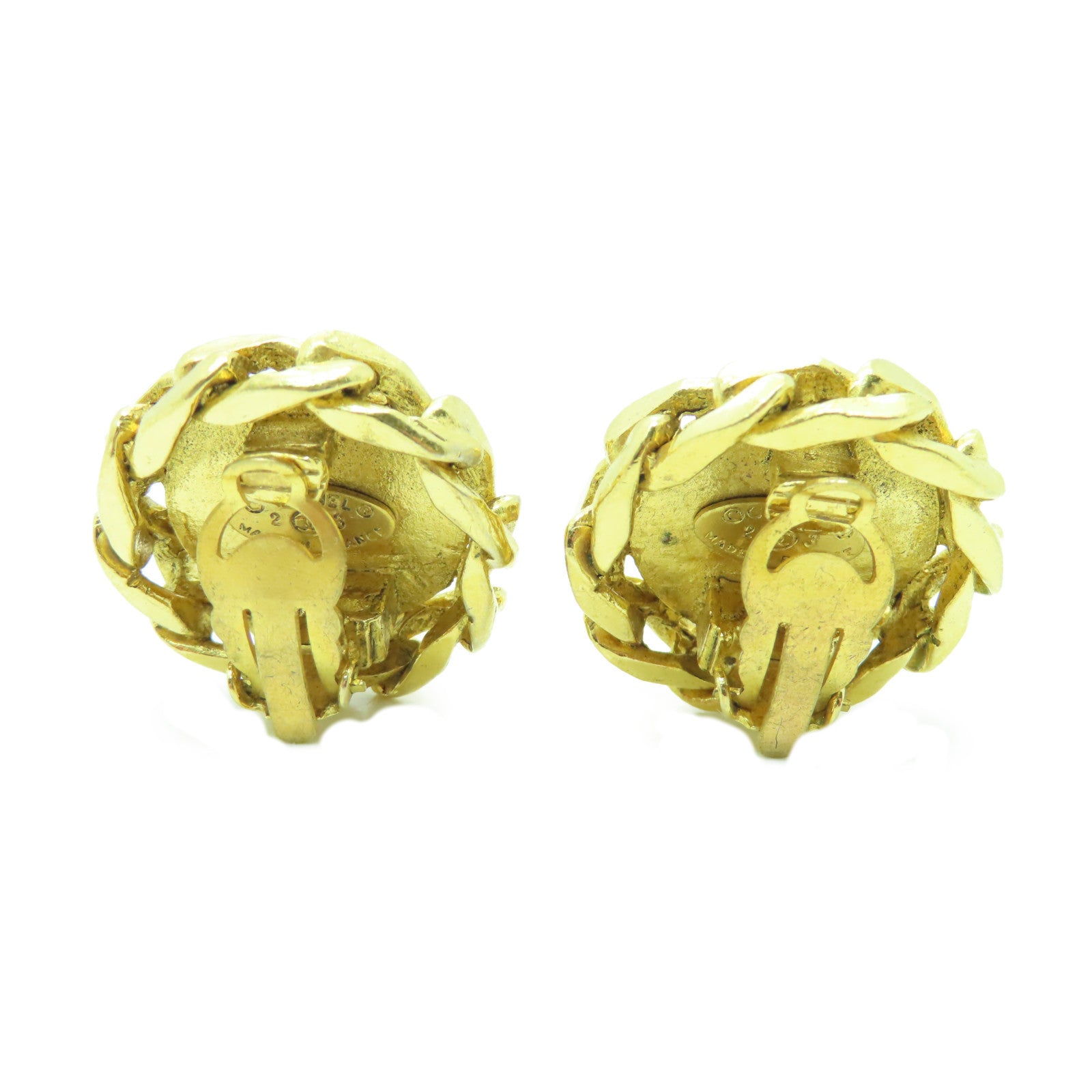 CHANEL 金屬/水晶Vintage Earrings耳環金色