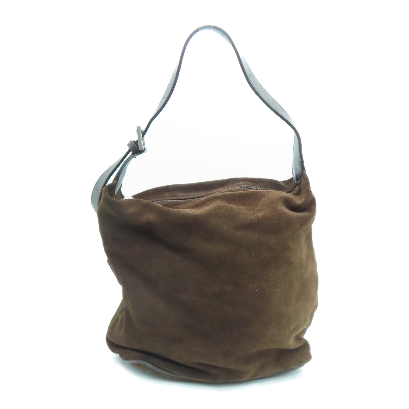 Furla 麂皮皮革Shoulder Bag银扣肩背袋啡色