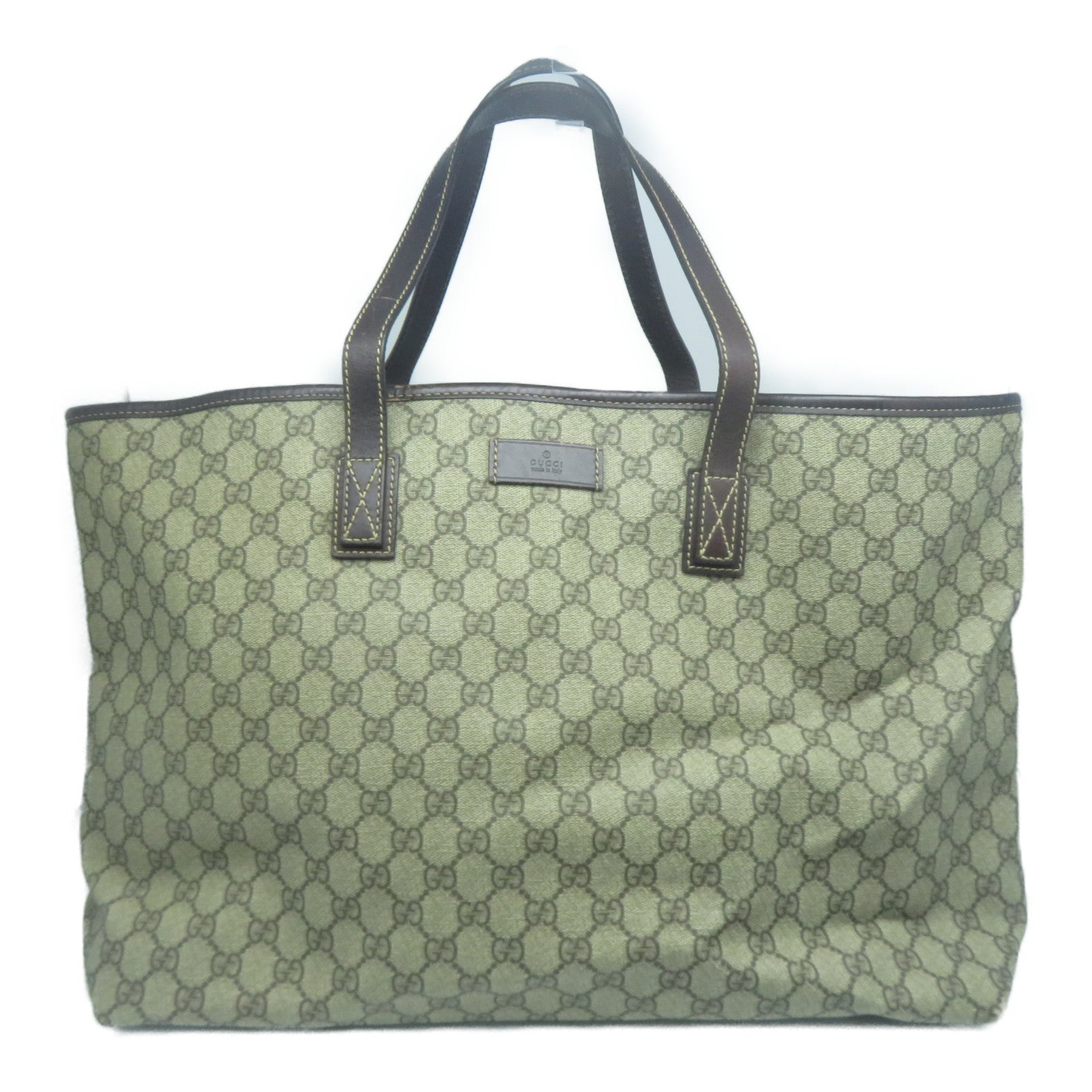GUCCI 塗層帆布Shoulder Tote肩背袋/手挽袋啡色
