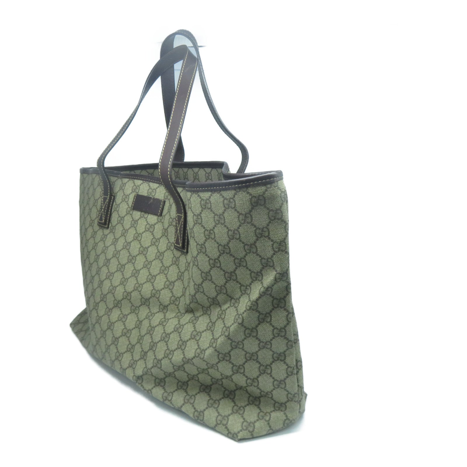 GUCCI 塗層帆布Shoulder Tote肩背袋/手挽袋啡色