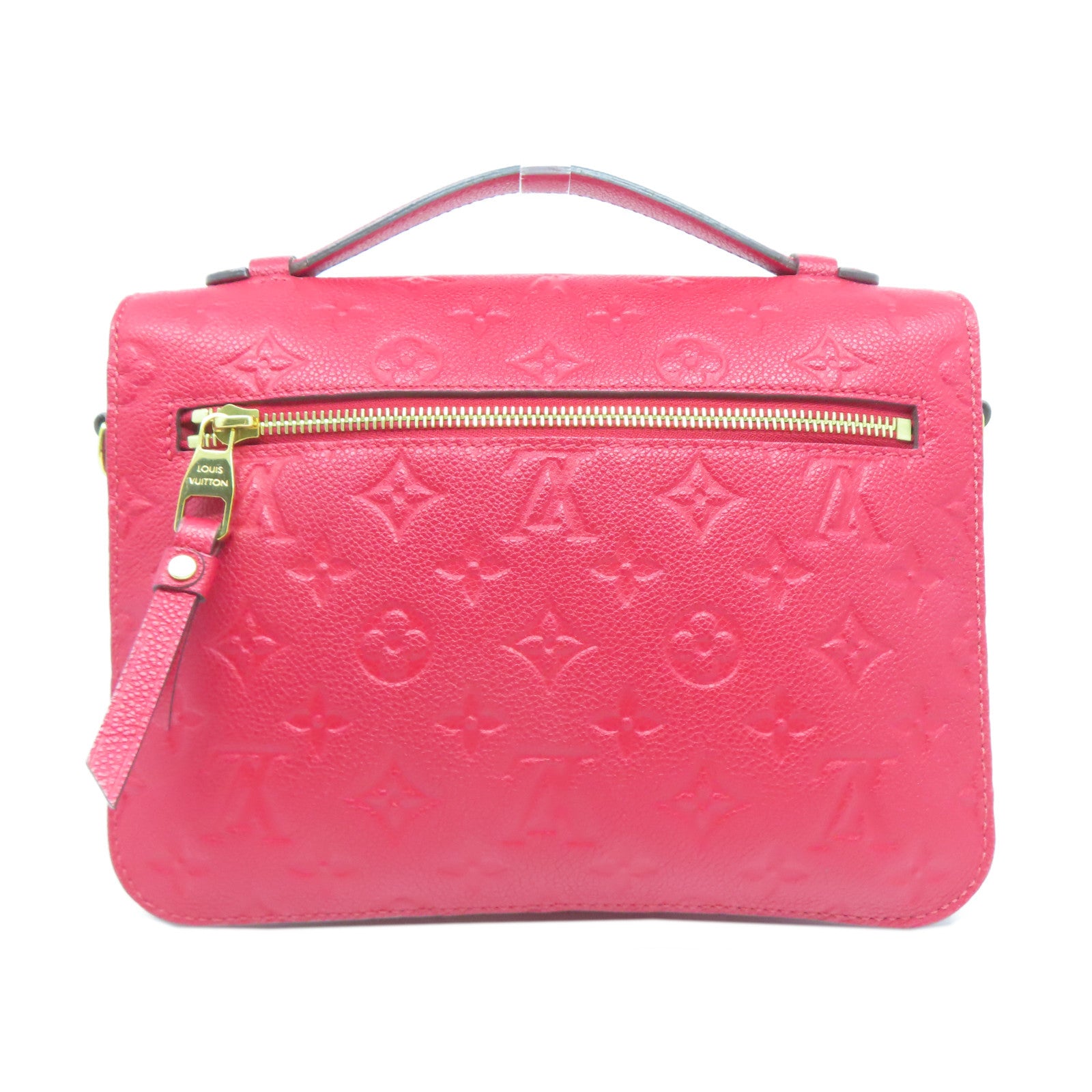 LOUIS VUITTON Monogram Empreinte Pochette Metis金扣手挽肩背兩用袋紅色
