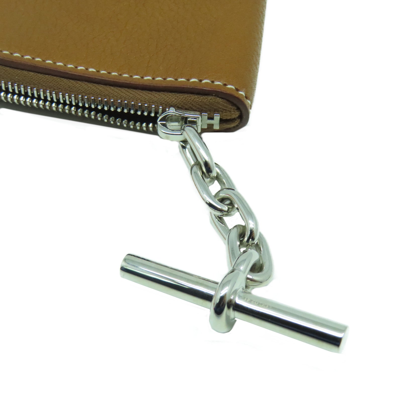 HERMES Evercolor皮革Strap GM Phone Case銀扣手機套Gold經典駝色