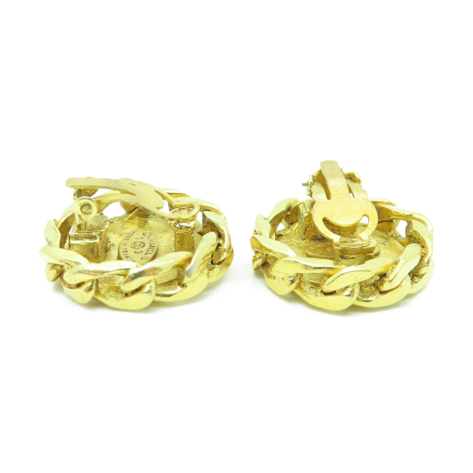 CHANEL 金屬/水晶Vintage Earrings耳環金色