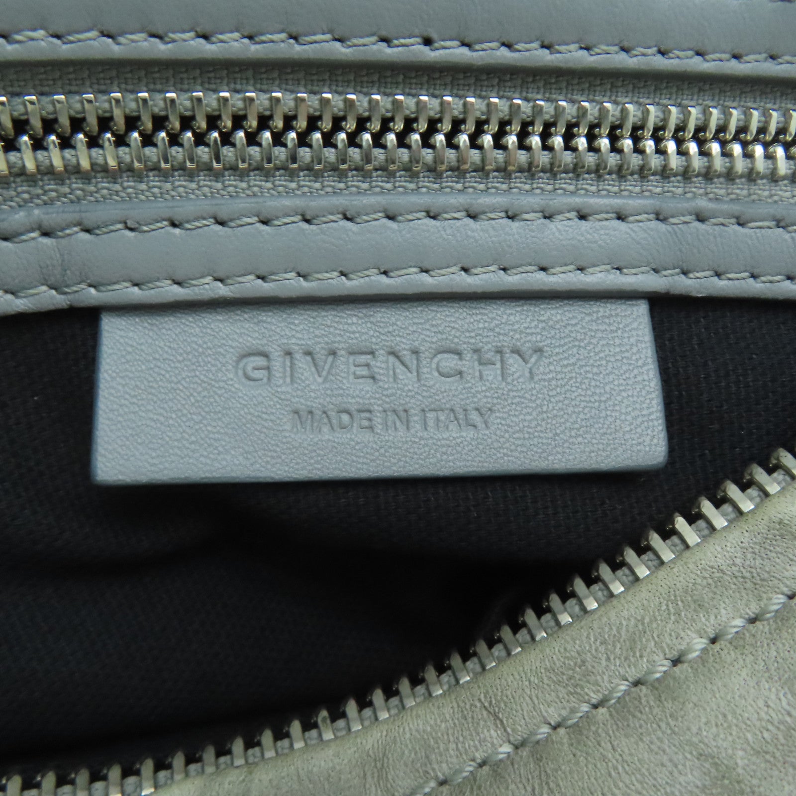 GIVENCHY 【激減優惠】牛皮皮革Pandora銀扣手挽肩背兩用袋灰色