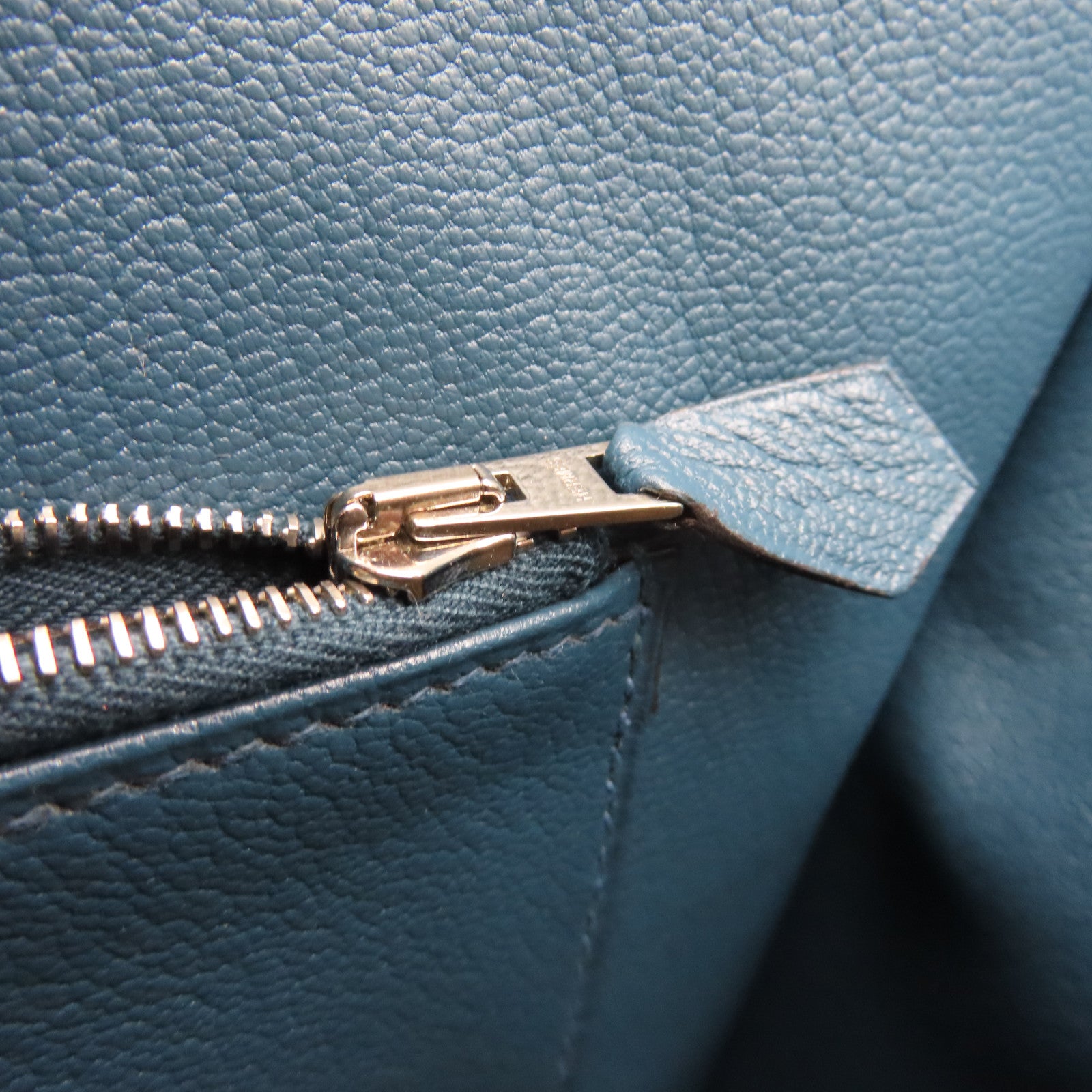 HERMES Taurillon Clemence皮革Steve 35银扣肩背袋褐灰色