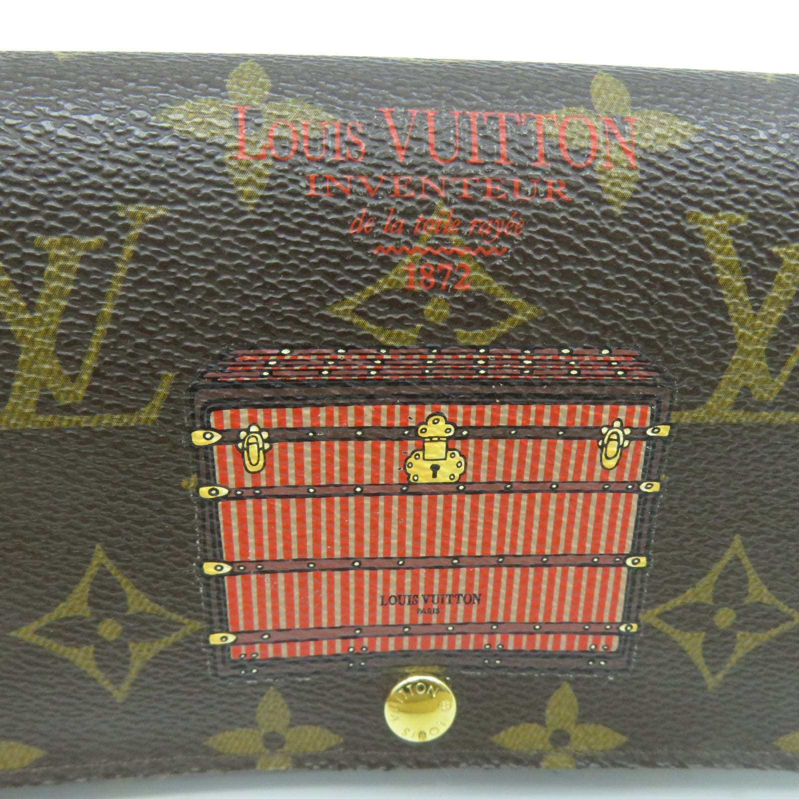 LOUIS VUITTON Monogram Portefeuille Sarah Trunk Long Wallet金扣長錢包啡色