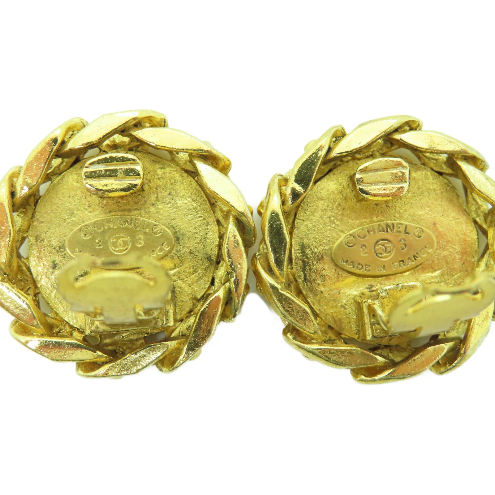 CHANEL 金屬/水晶Vintage Earrings耳環金色