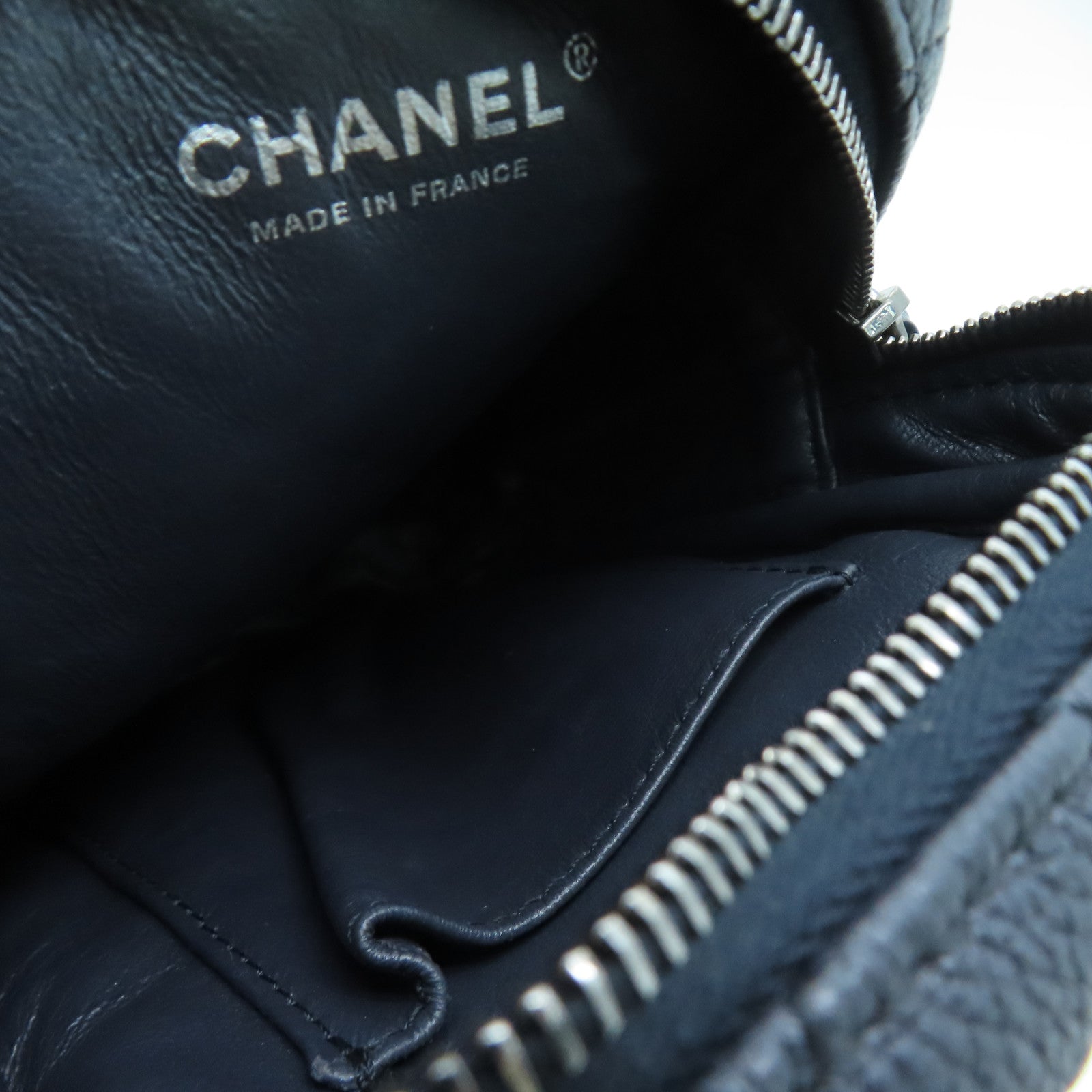 CHANEL 菱格牛皮皮革2.55银扣肩背袋蓝色