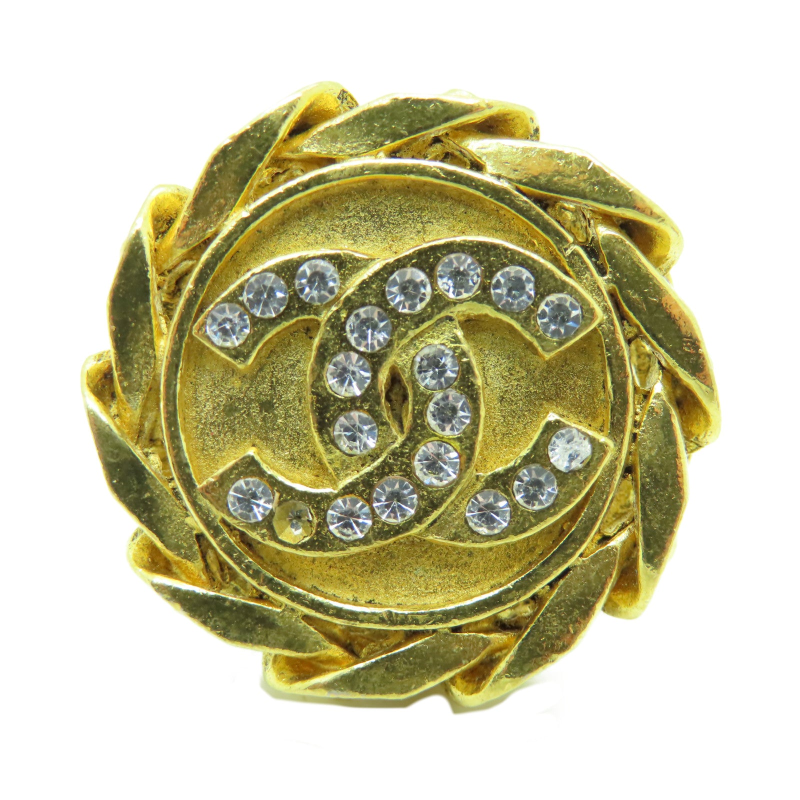 CHANEL 金屬/水晶Vintage Earrings耳環金色