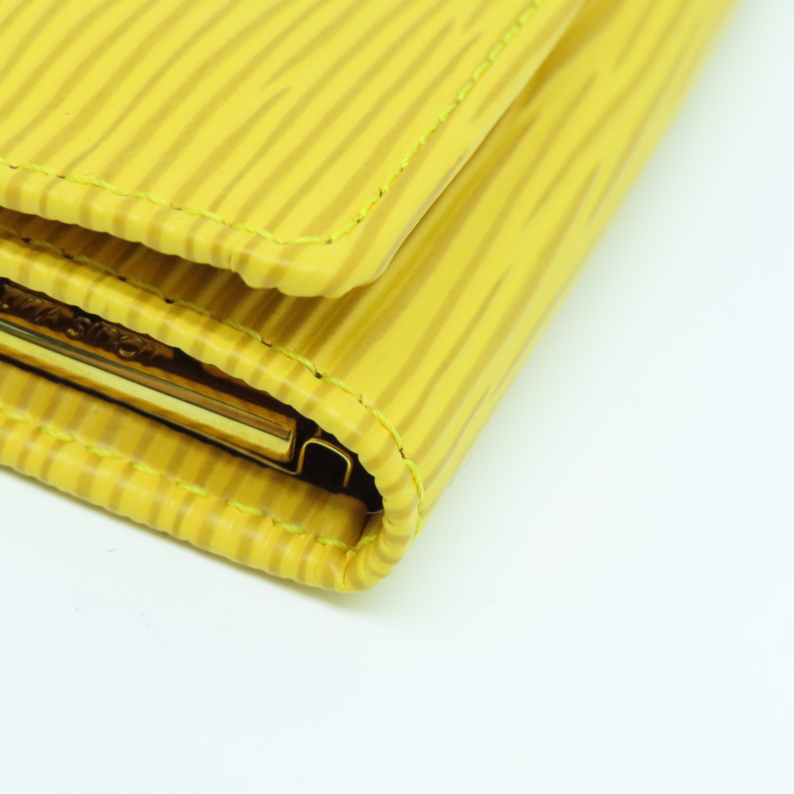 LOUIS VUITTON Epi Key Case 4金扣锁匙包黄色/紫色