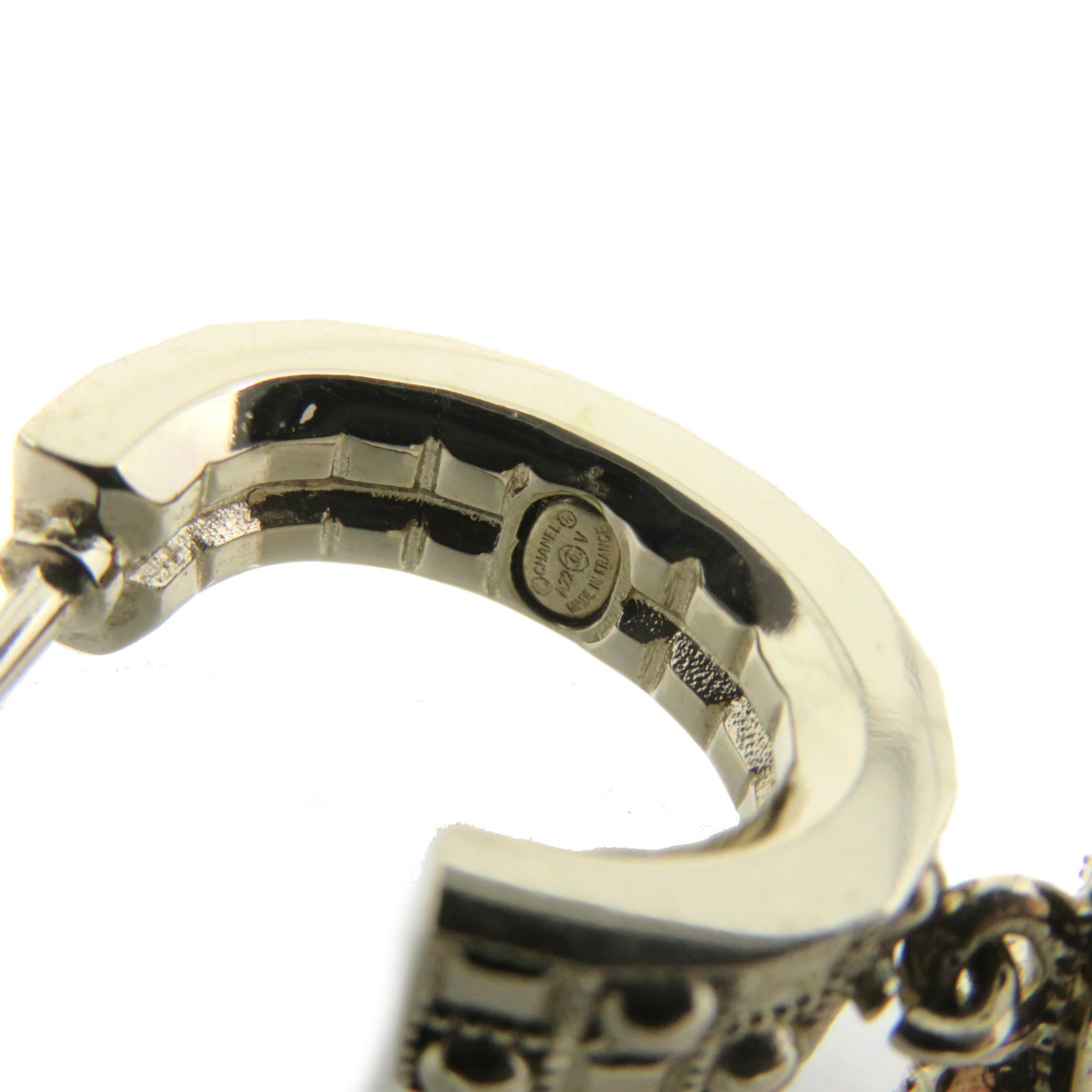 CHANEL 金屬/仿珍珠CC Earrings耳環