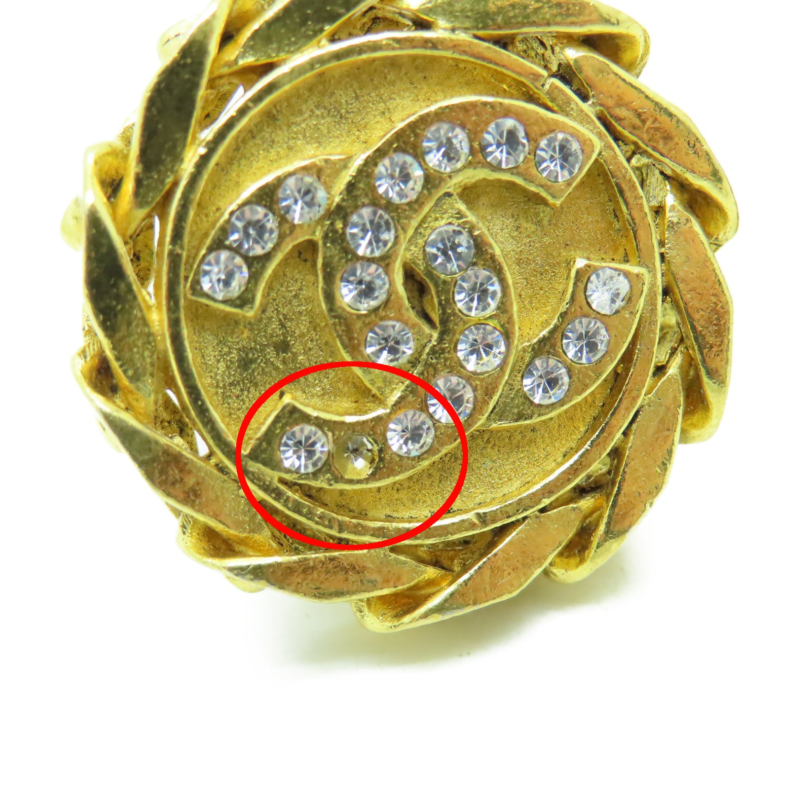 CHANEL 金屬/水晶Vintage Earrings耳環金色