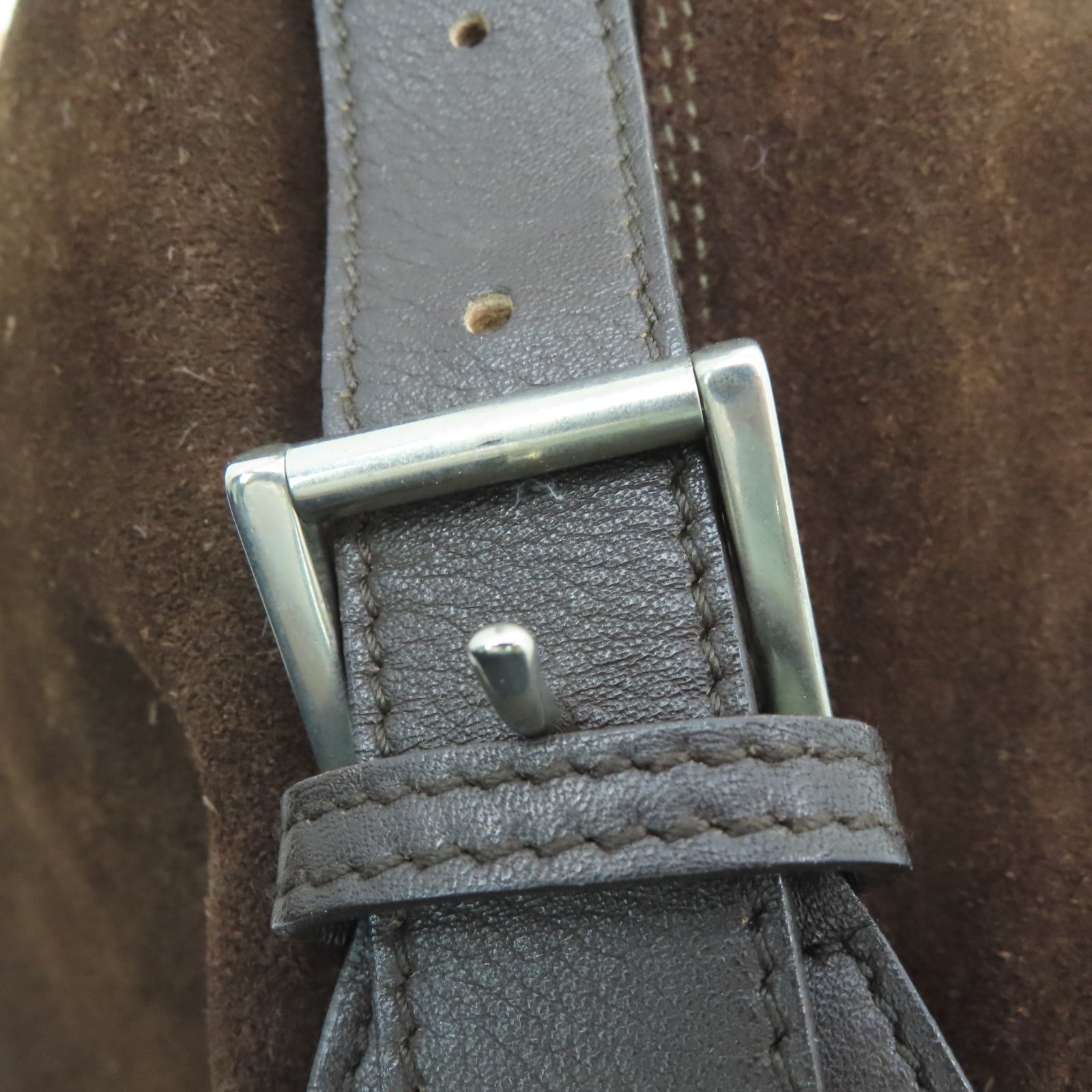 Furla 麂皮皮革Shoulder Bag银扣肩背袋啡色