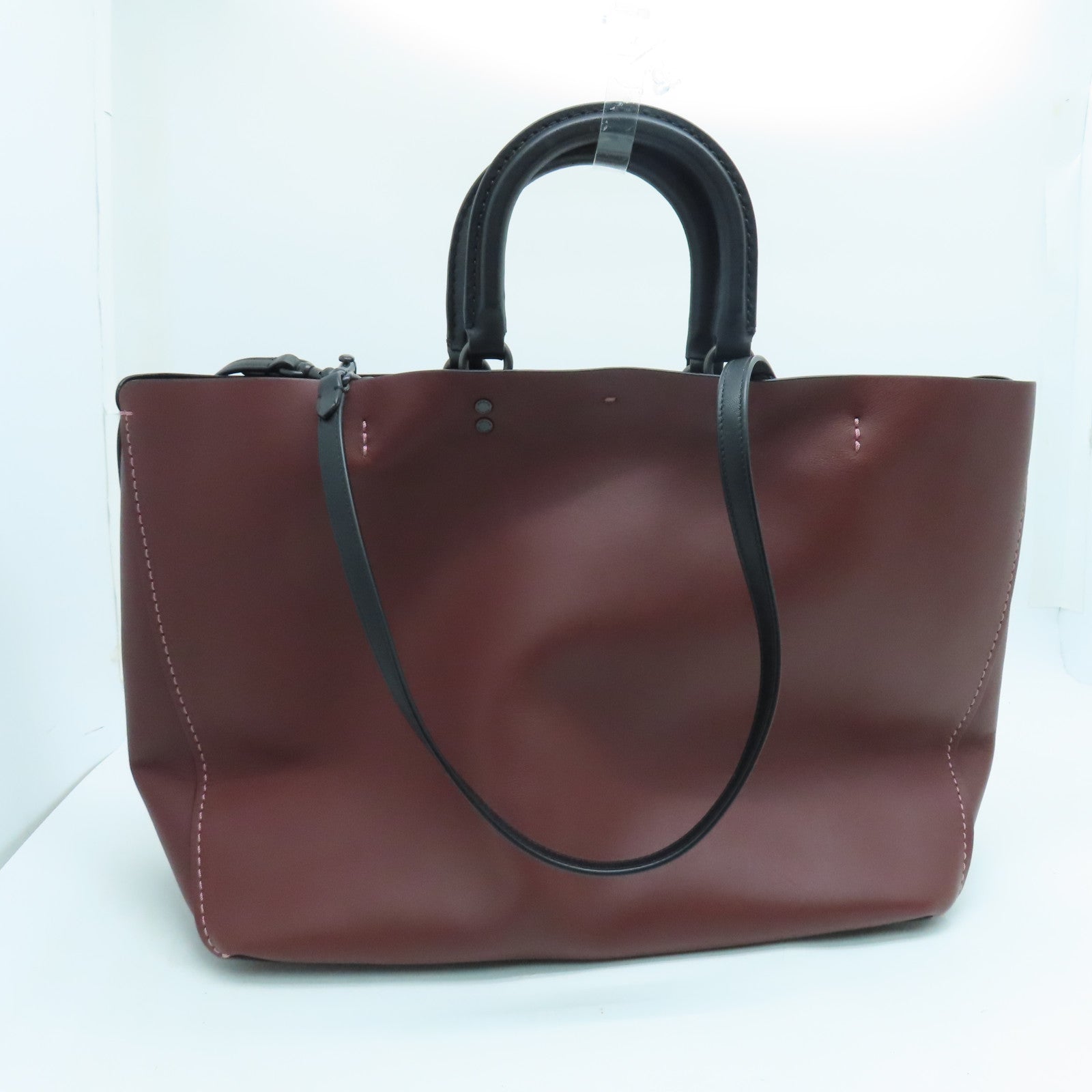 COACH 牛皮皮革Rouge Tote手挽肩背兩用袋酒紅色